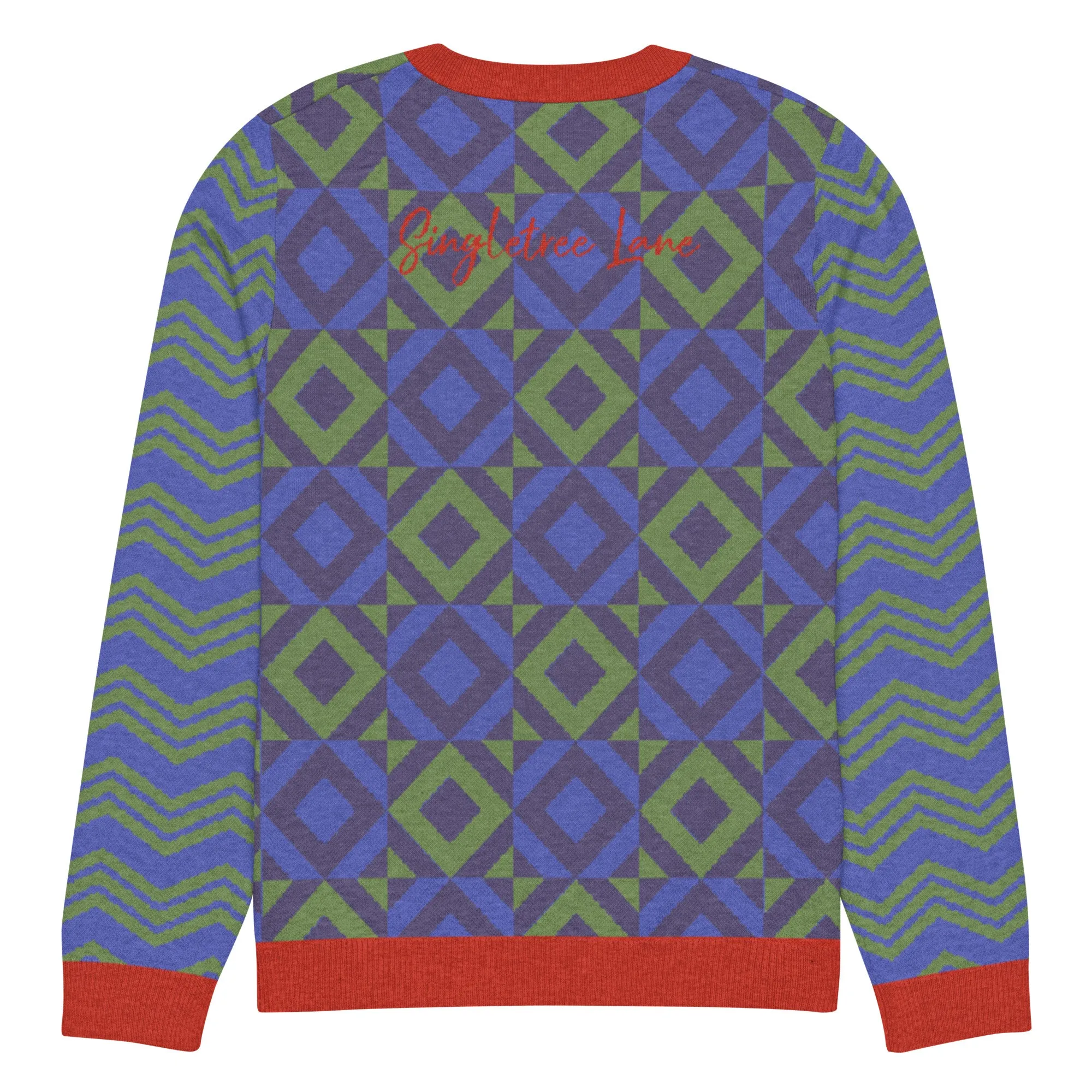 Purple Eclectic Tide Knitted Crewneck Sweater