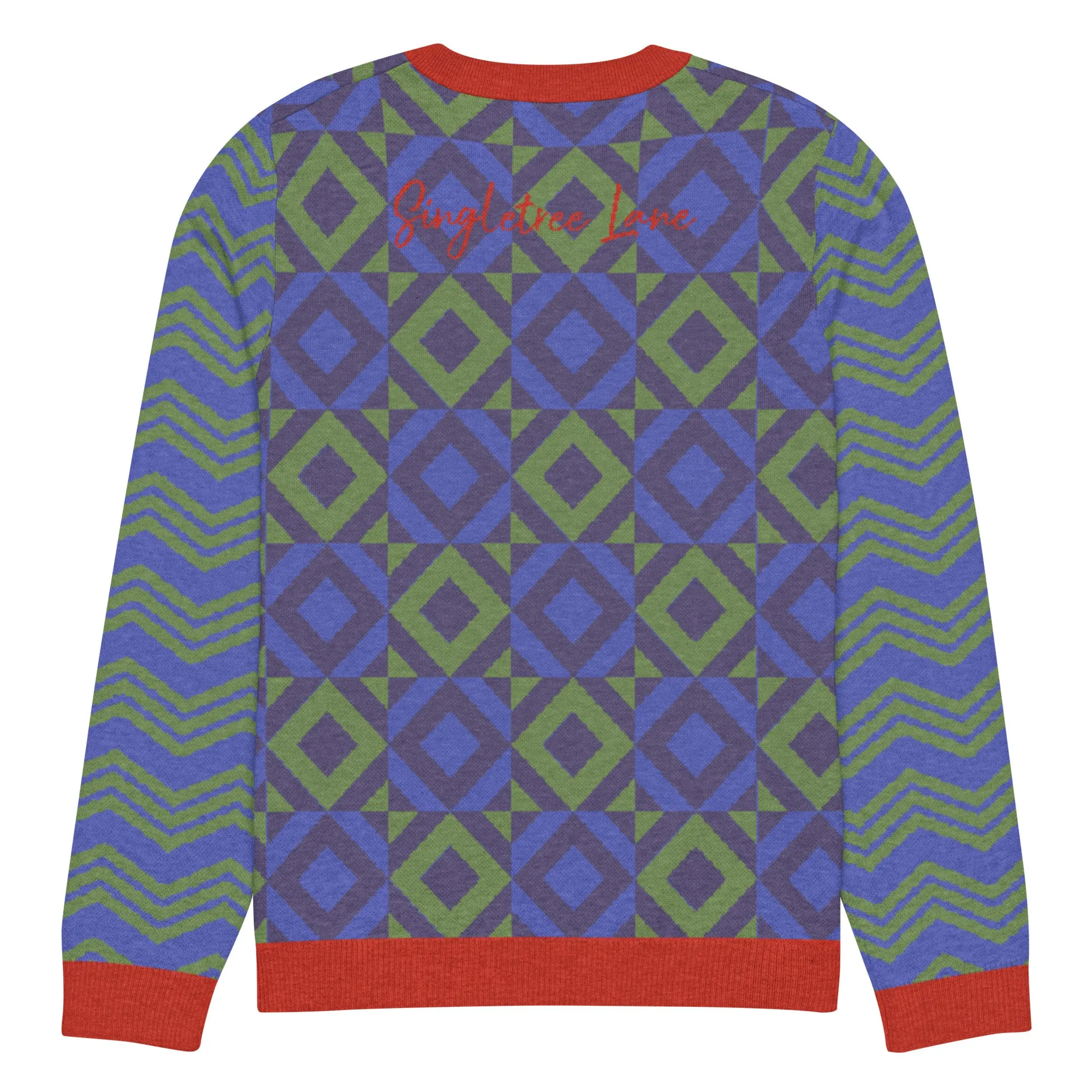 Purple Eclectic Tide Knitted Crewneck Sweater