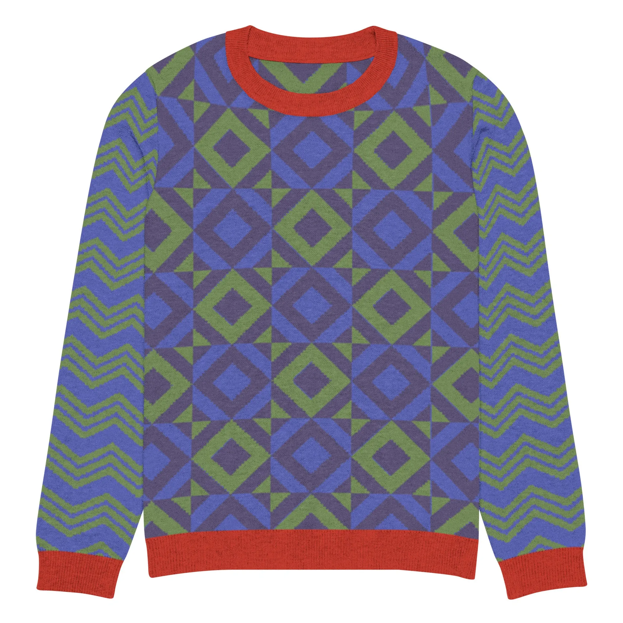 Purple Eclectic Tide Knitted Crewneck Sweater