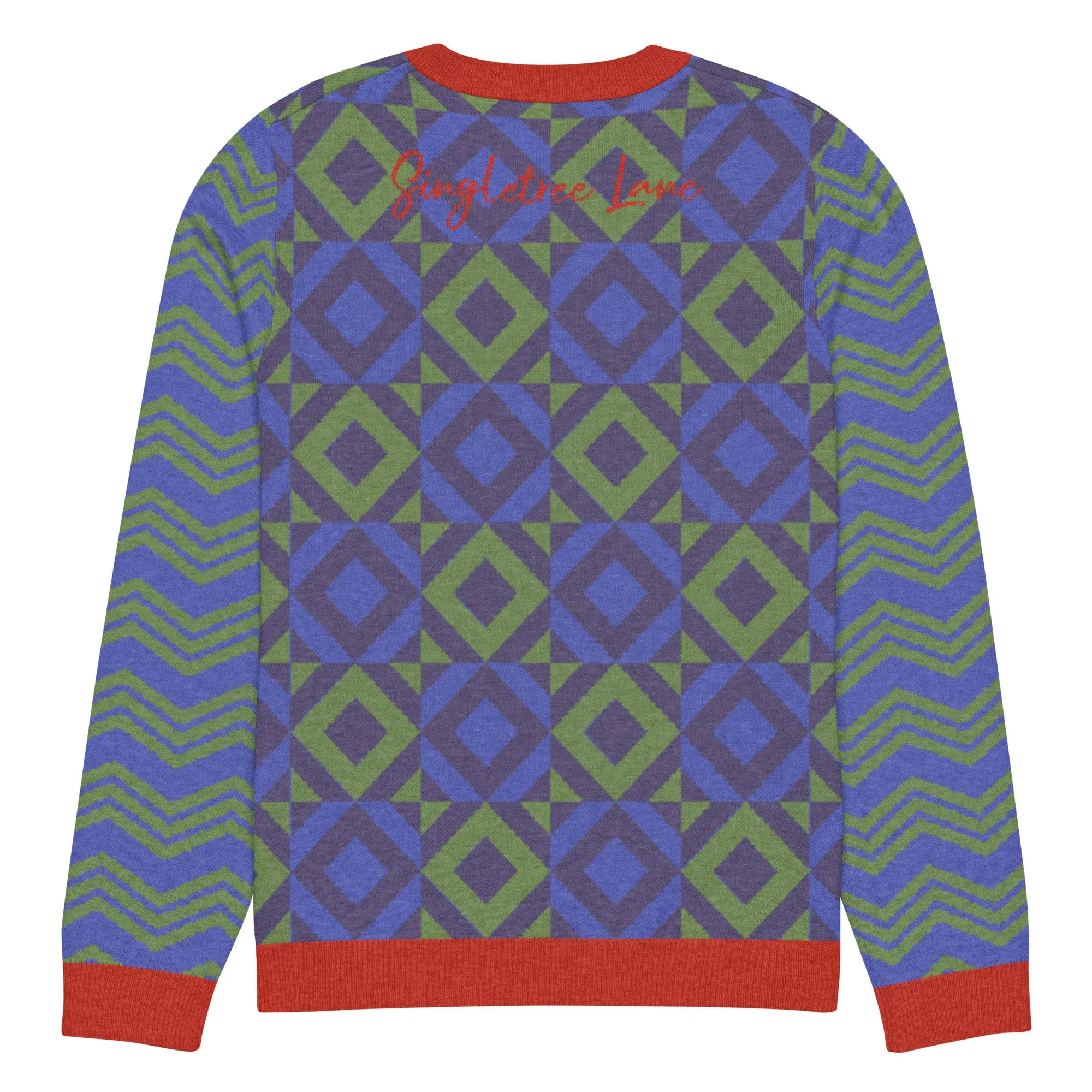 Purple Eclectic Tide Knitted Crewneck Sweater