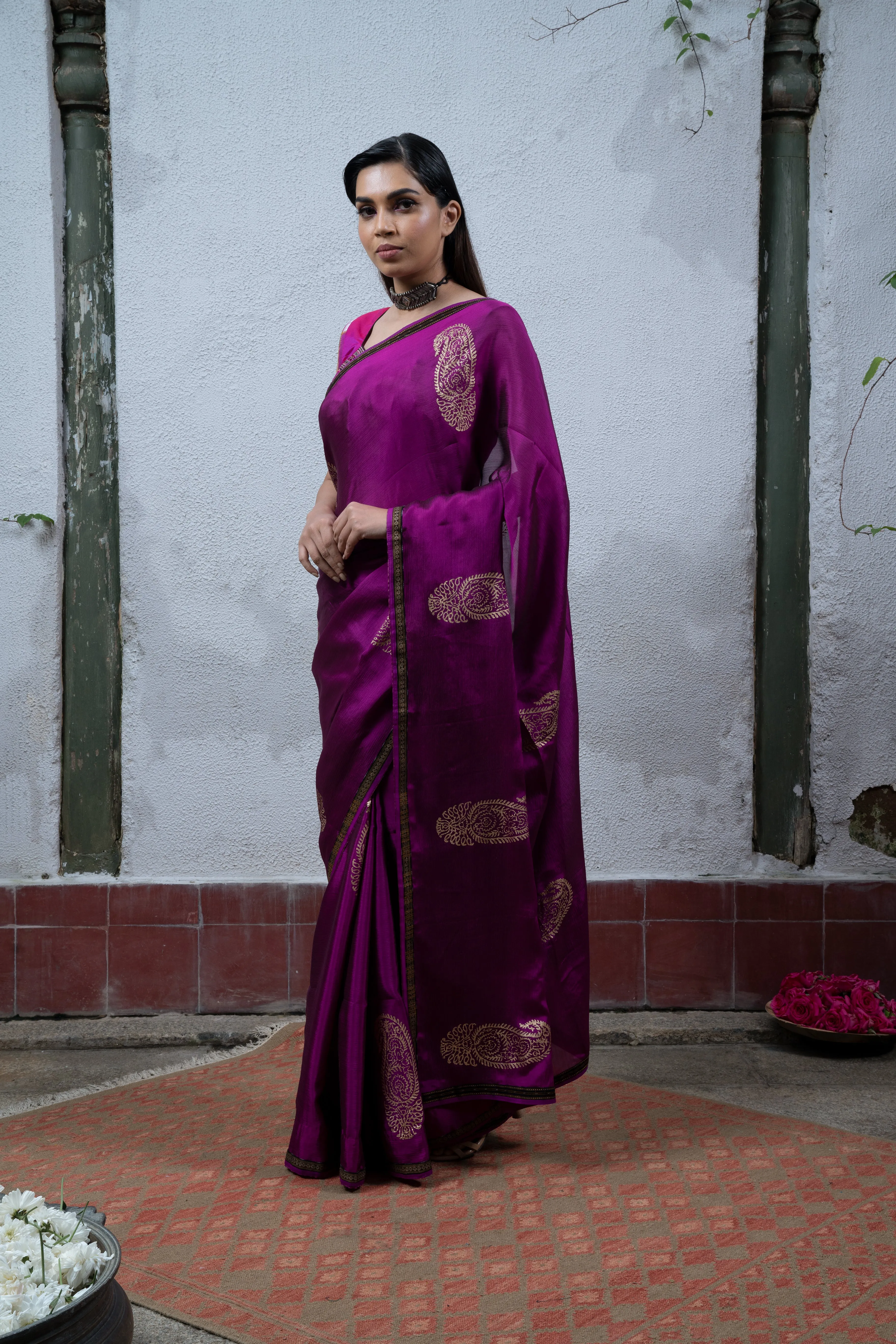 Purple Saree