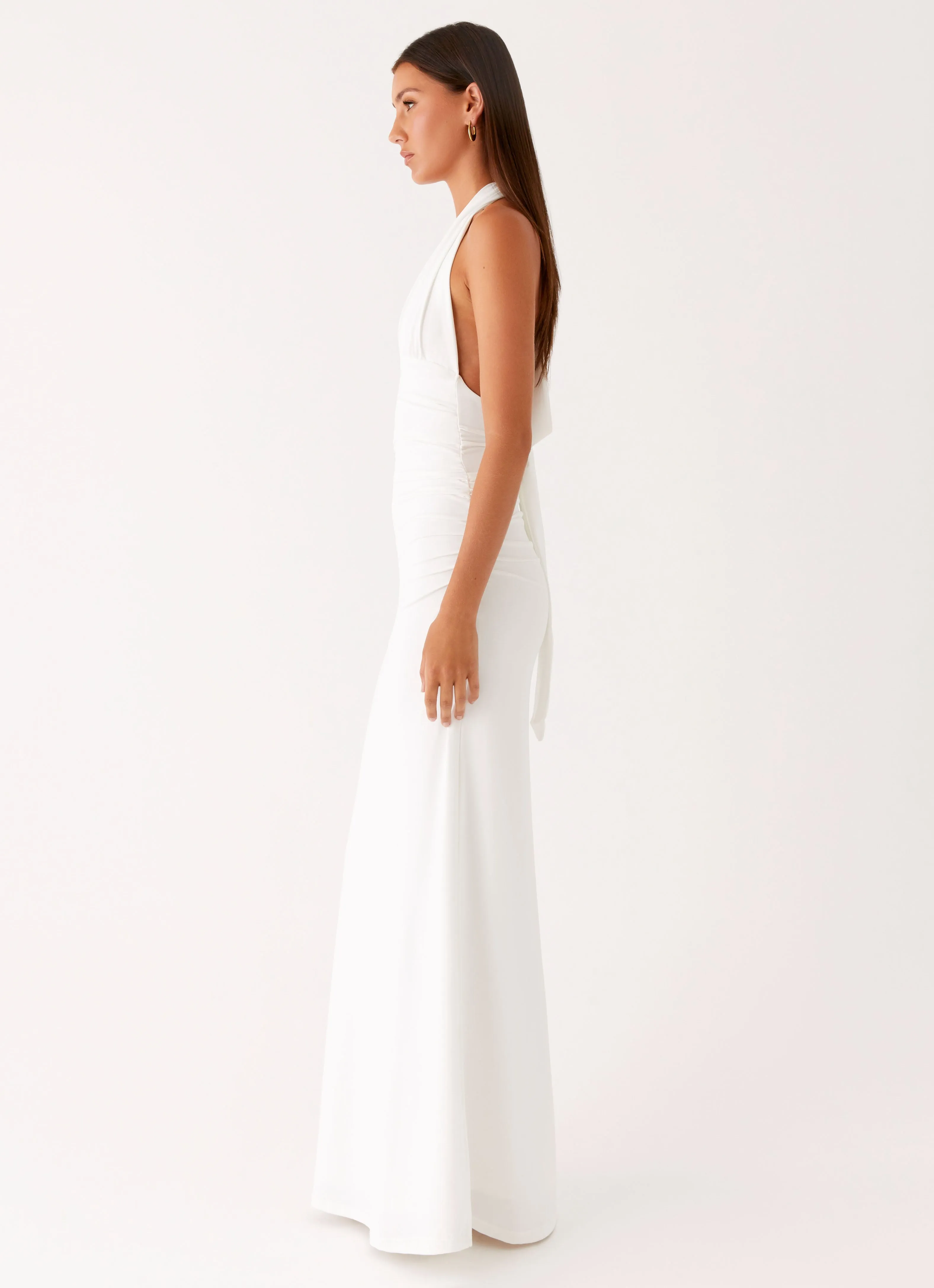 Smart touch Skin Hug Ilaria Halter Maxi Dress - White