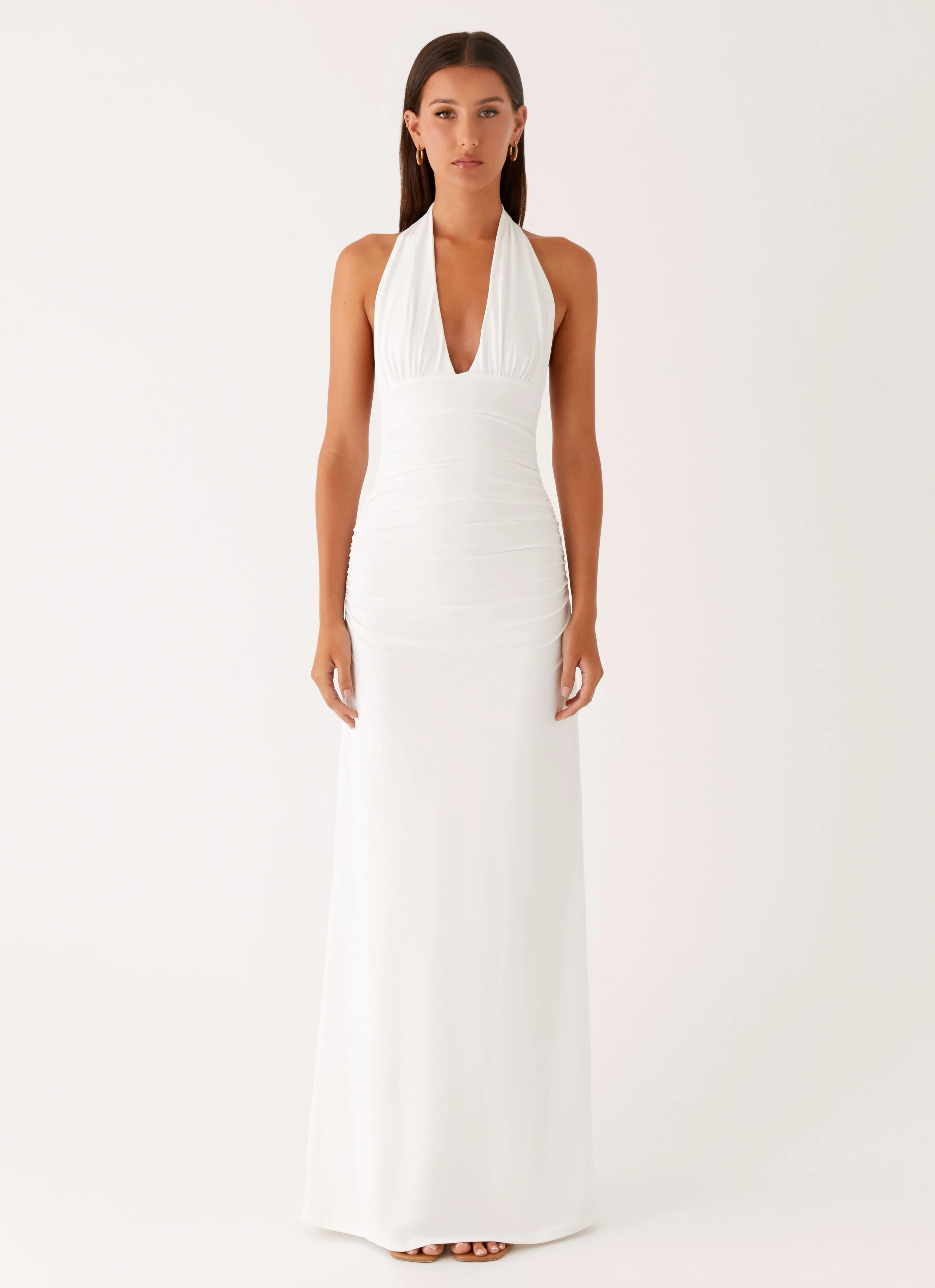 Low Maintenance Ilaria Halter Maxi Dress - White