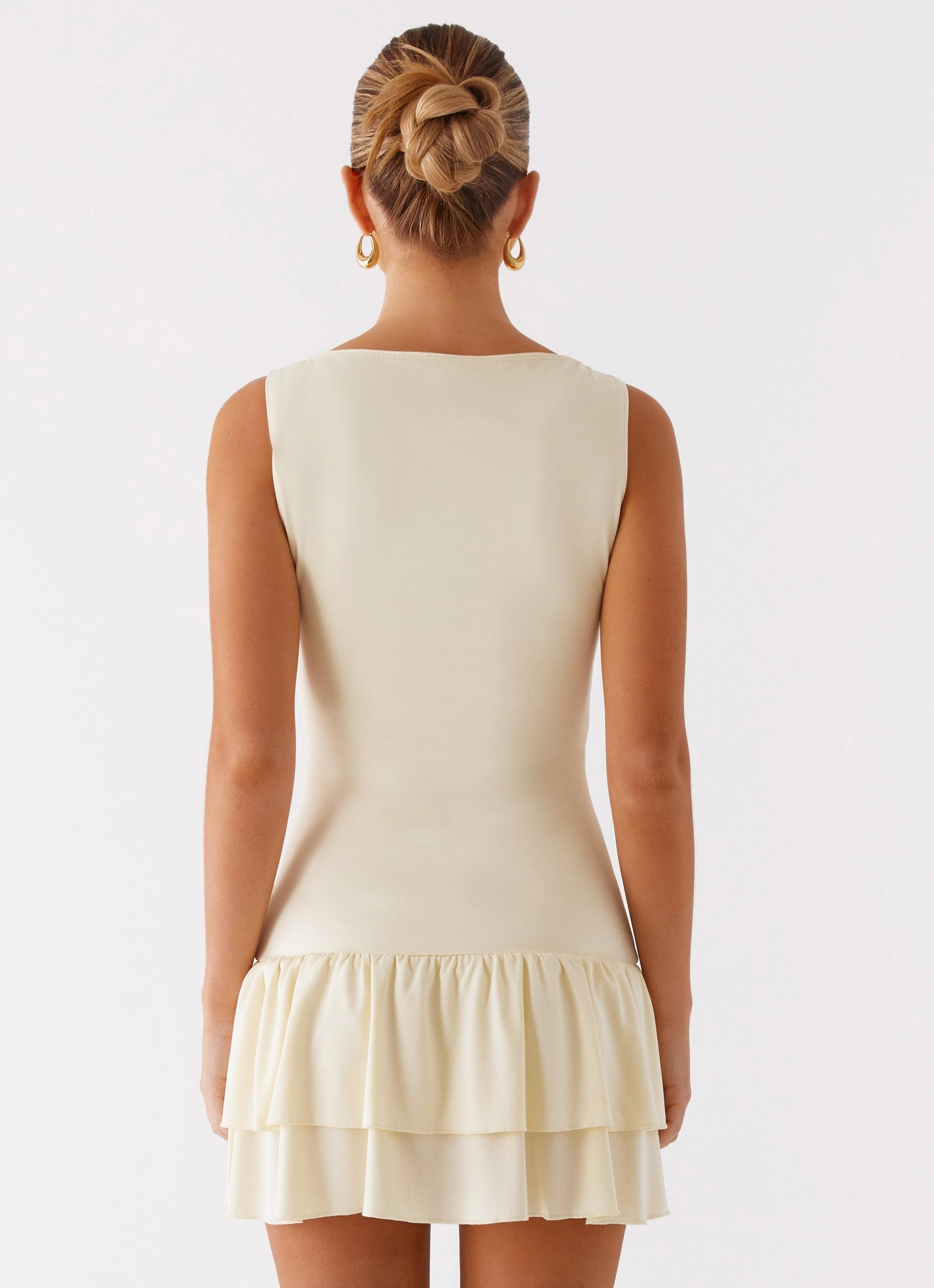 Rhiannon Frill Mini Dress - Yellow Relax Mode Casual Pick