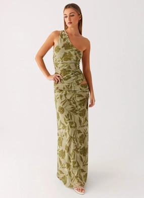 Versatile and Comfortable Mesh Soft Georgiana Maxi Dress - Jade Fern