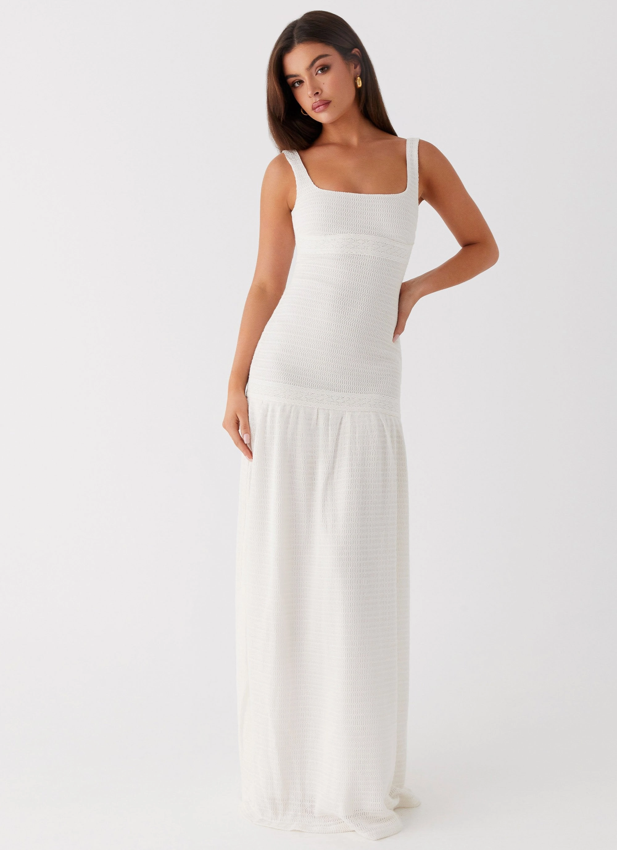 Formed Look Fashionable Wear Lyrical Maxi Dress - Ivory