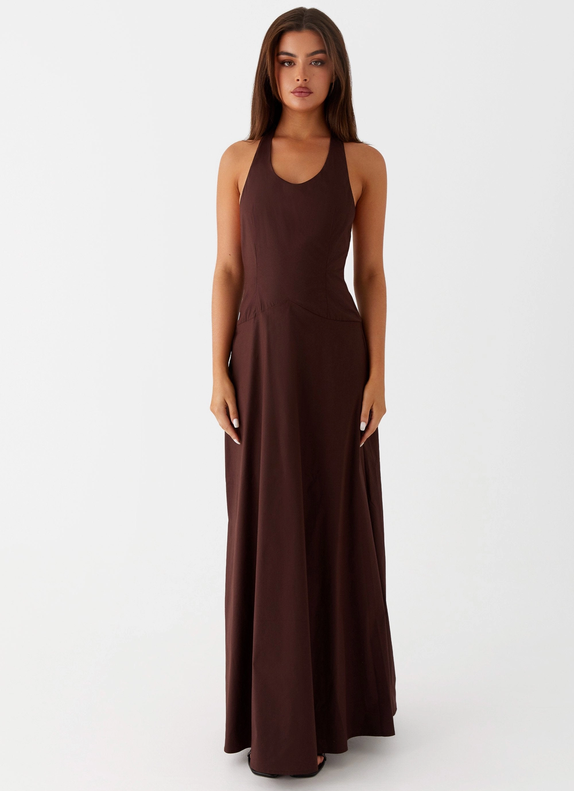 Night Party Vestige Maxi Dress - Chocolate