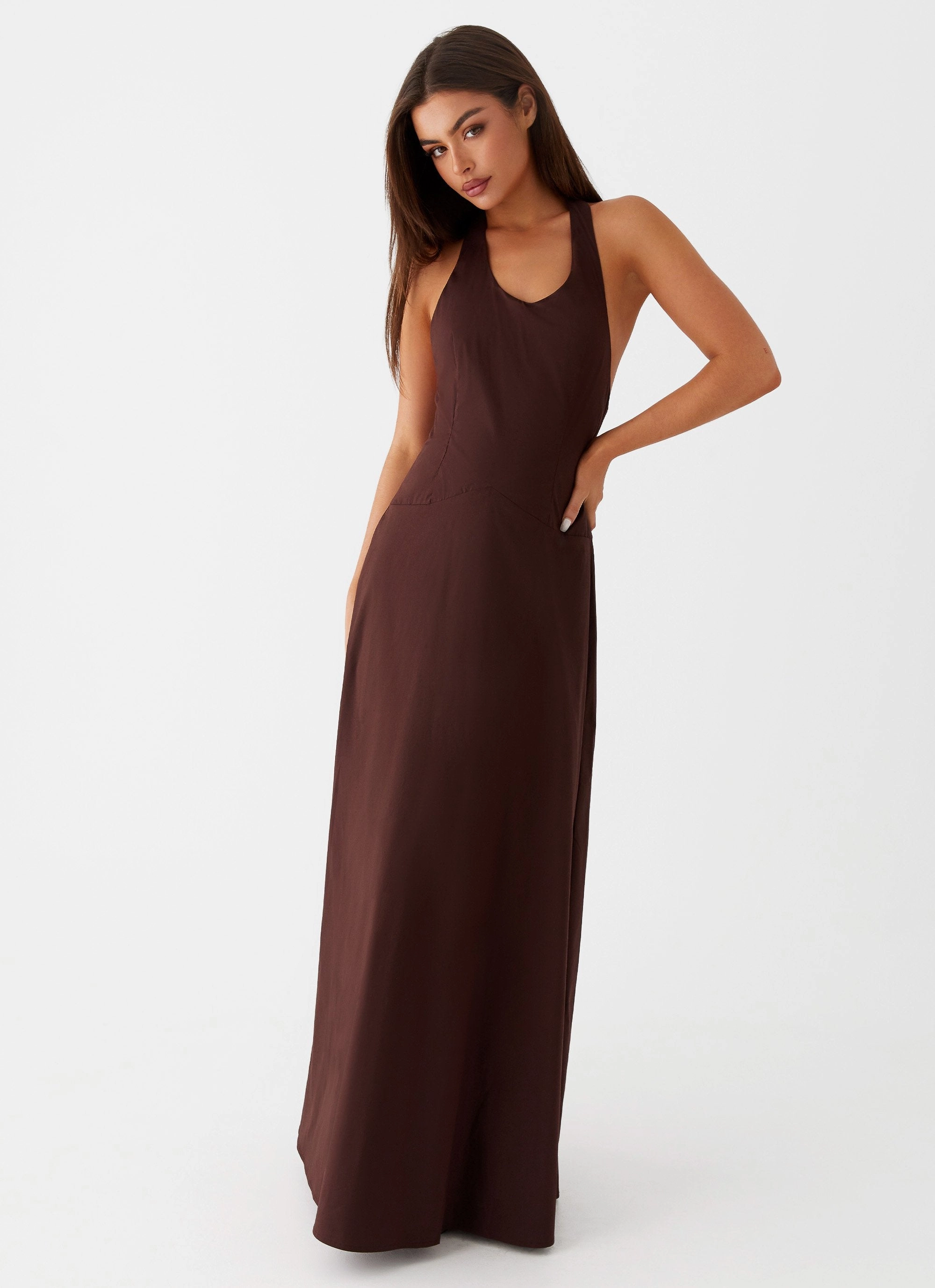 Vestige Maxi Dress - Chocolate Subtle Fit Summer Ease