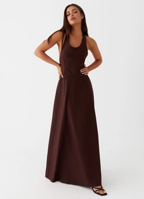 Vestige Maxi Dress - Chocolate Seasonal Comfort