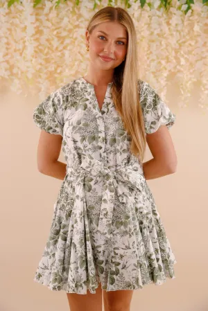 Polished Design Skin-friendly Building Character Dress-Olive