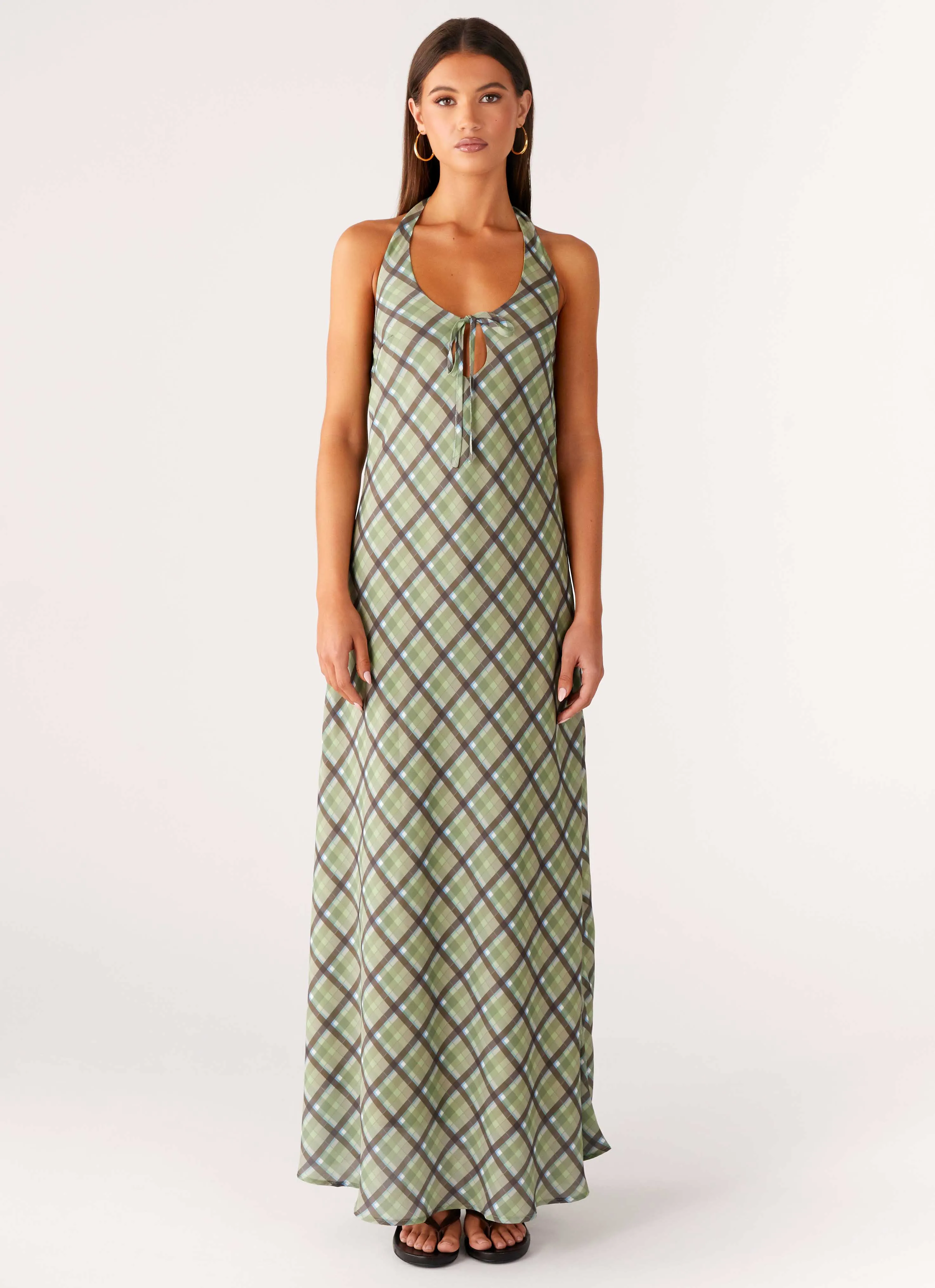 Coralie Maxi Dress - Cedar Check DeepPocketStyle