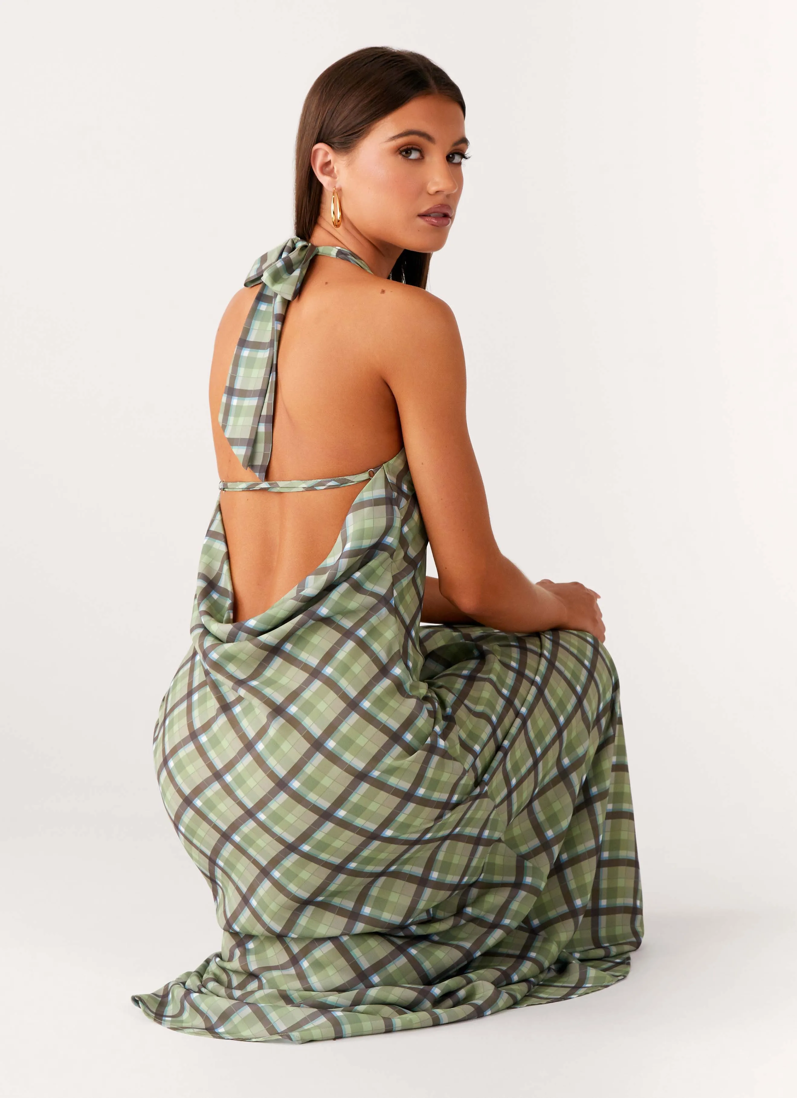 Coralie Maxi Dress - Cedar Check AntiFrayEdging Contemporary Style