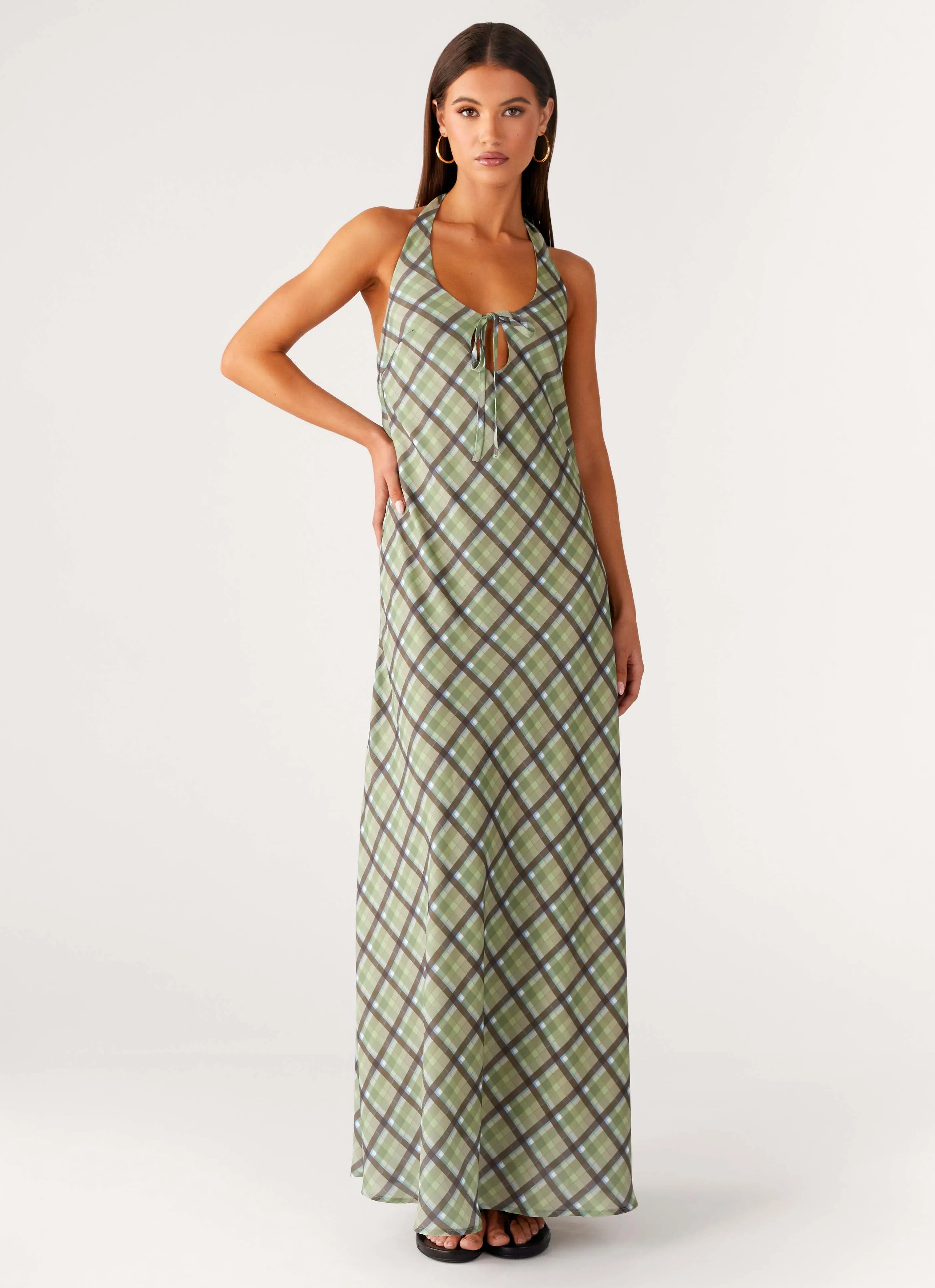 Coralie Maxi Dress - Cedar Check Daywear Mood