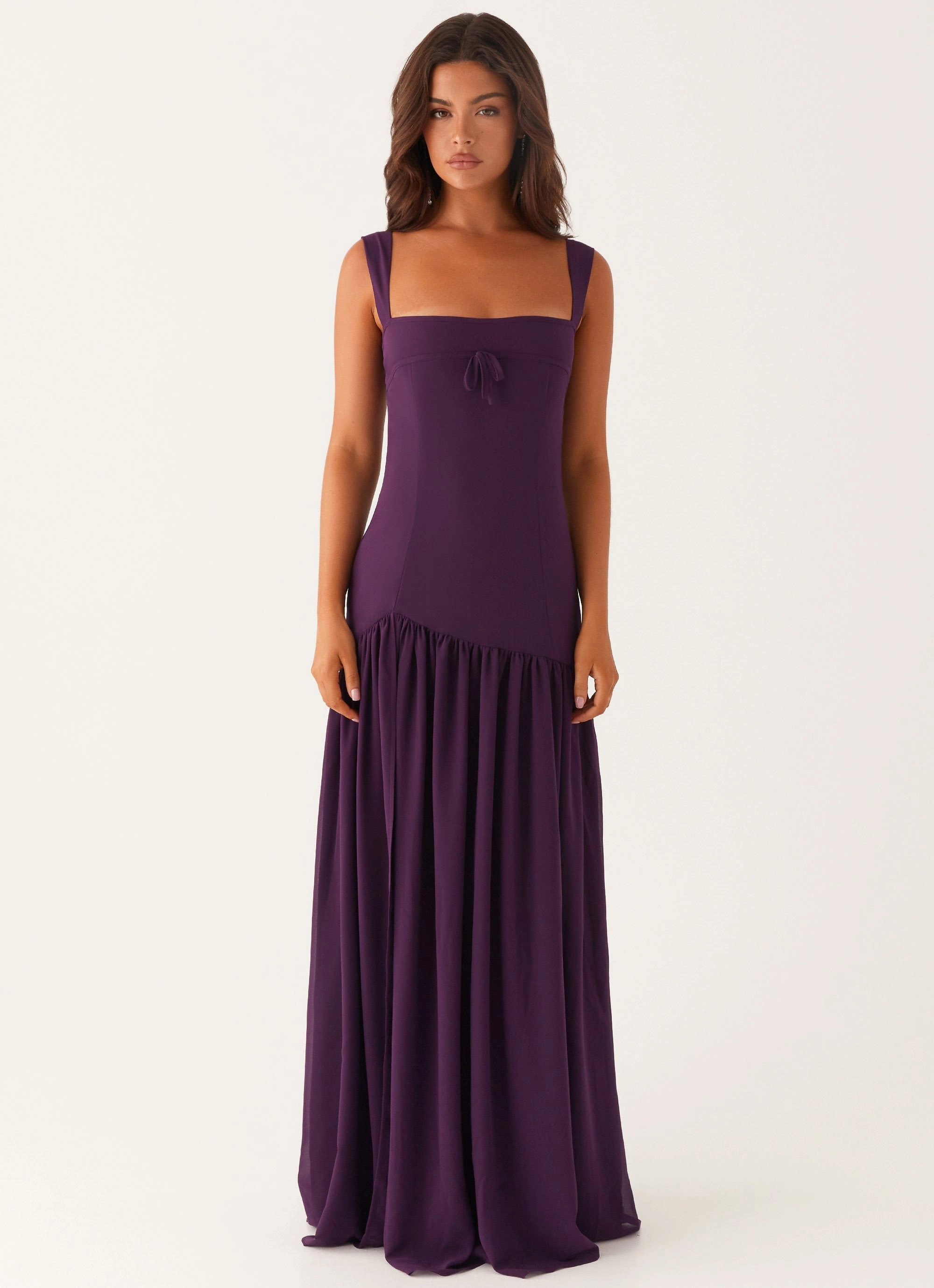 Smooth silhouette Alberta Maxi Dress - Mulberry