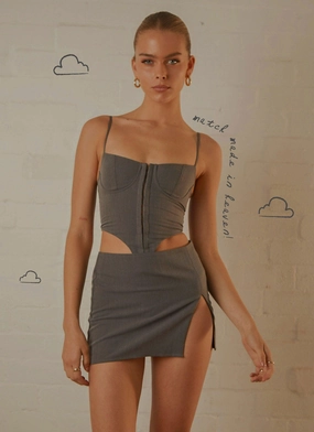 Thermal Regulation Fabric Maggie Bustier - Charcoal