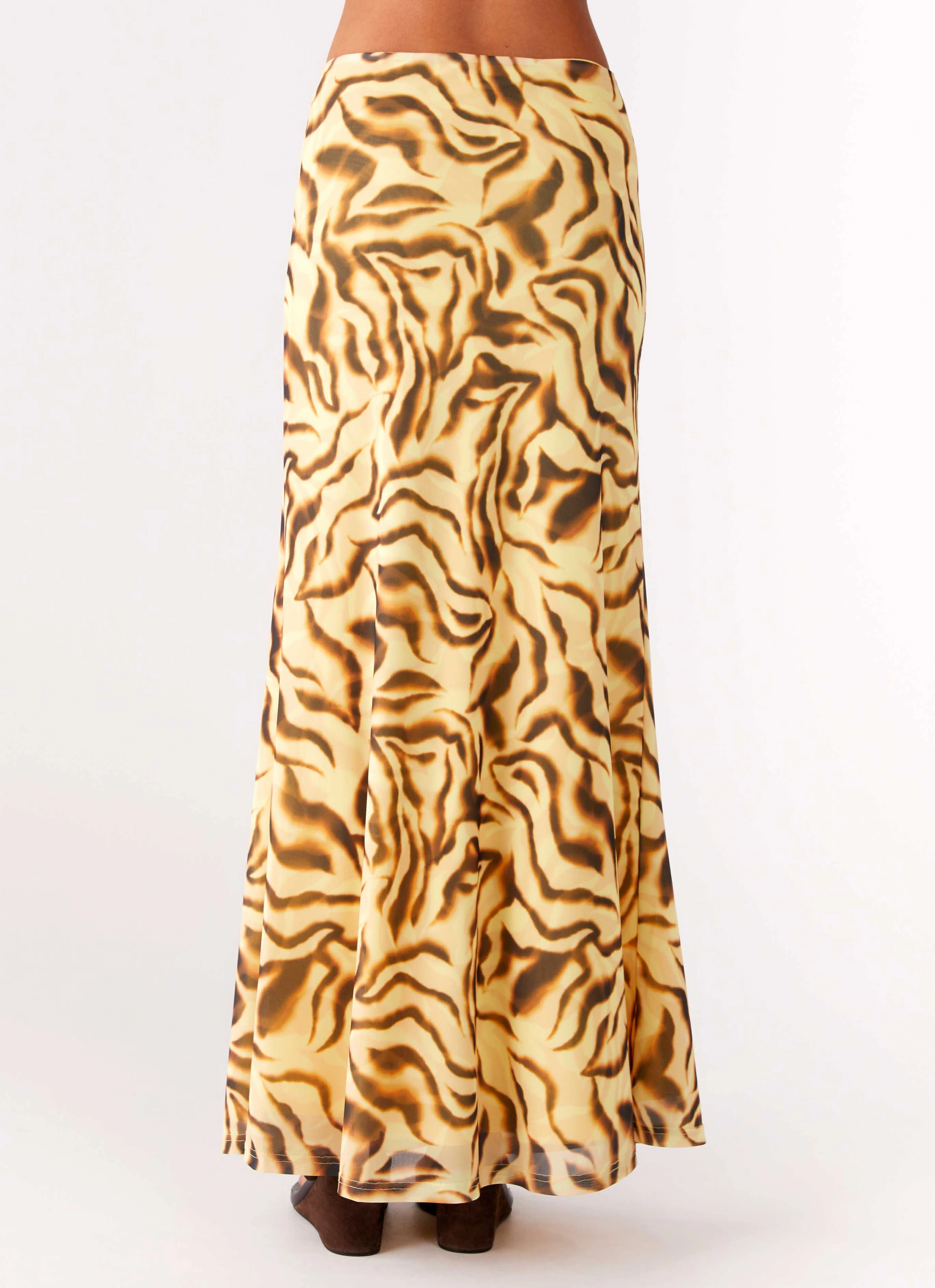 Call Me Low Rise Maxi Skirt - Yellow Zebra Water-resistant Flexible Activewear