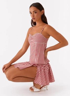Bellamy Top - Red Gingham Water Repellent Coating