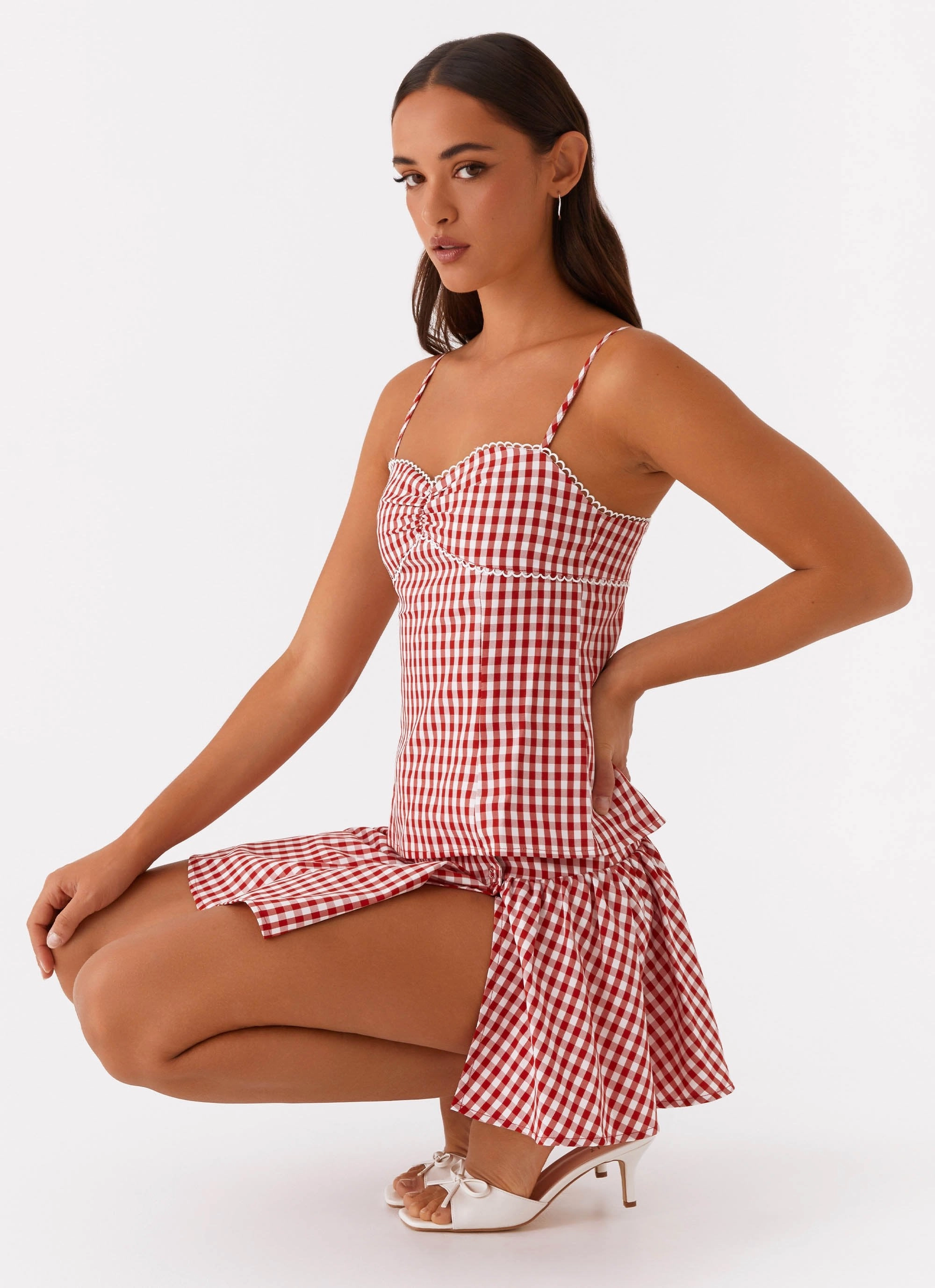 Bellamy Top - Red Gingham Water Repellent Coating