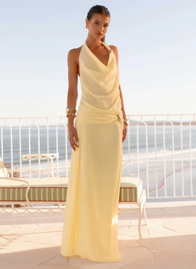 Anuhea Maxi Skirt - Yellow UVProtectionCoating Breathable mesh