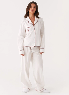 Harry Pyjama Pants - White Waterproof Shell