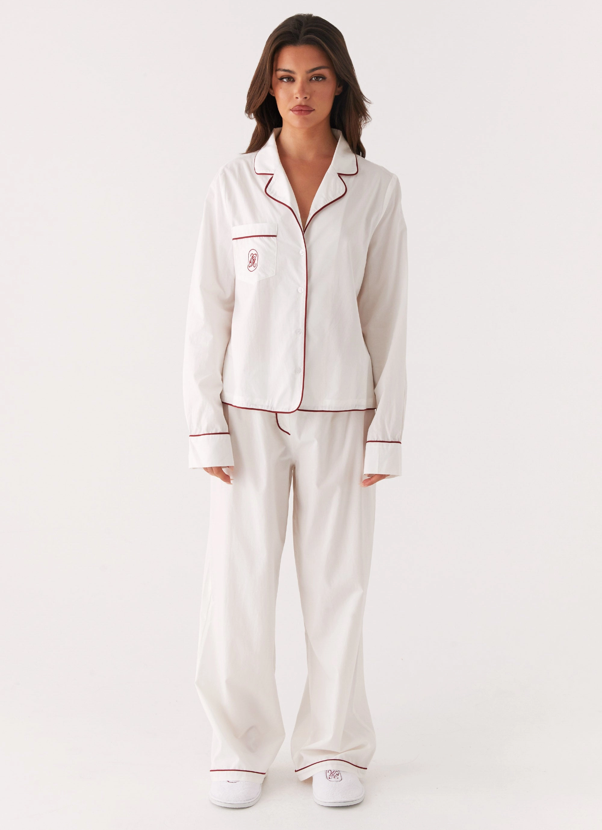 Microfiber texture Harry Pyjama Pants - White