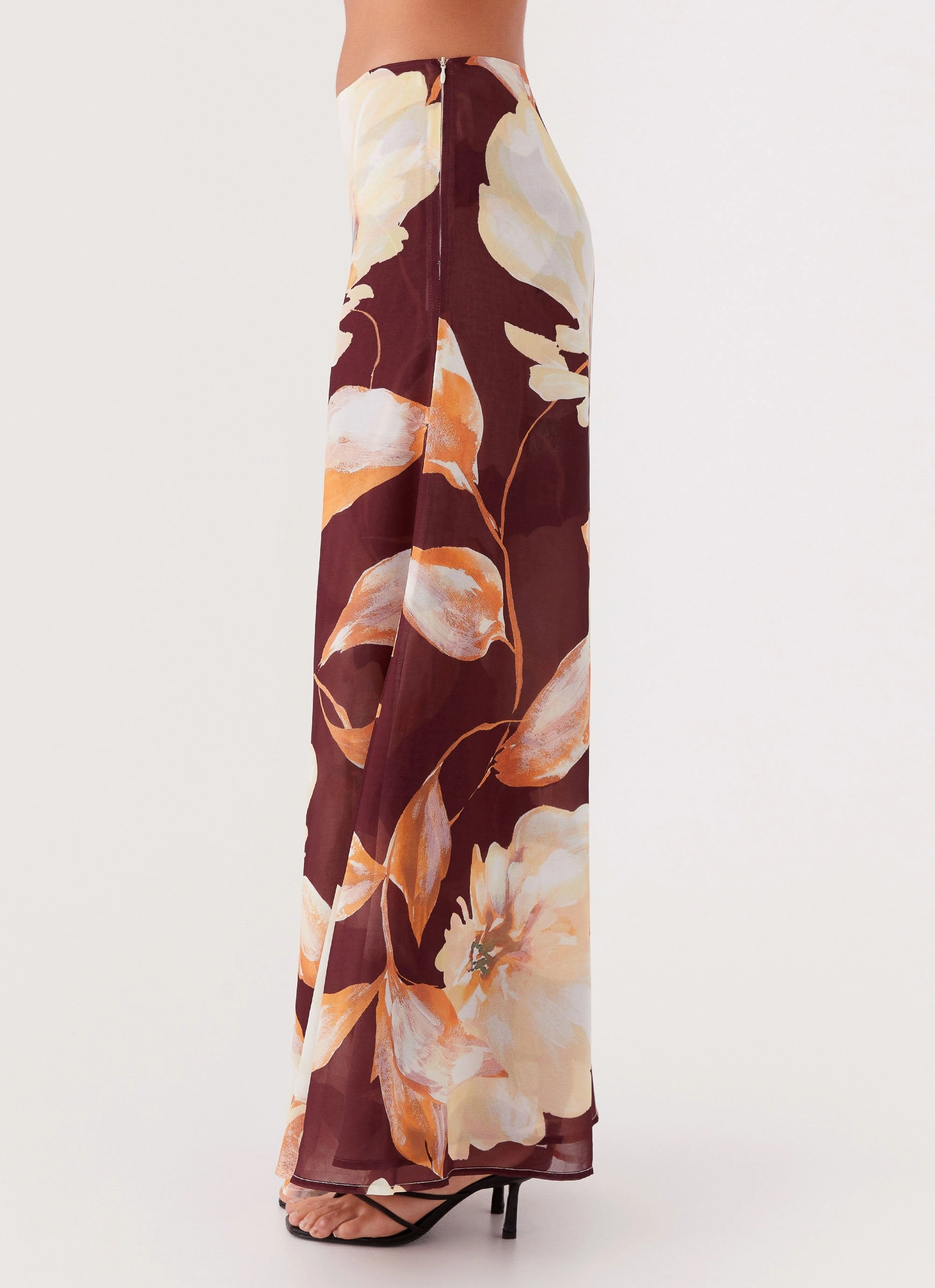 Everyday Essential Camellia Maxi Skirt - Brown Floral
