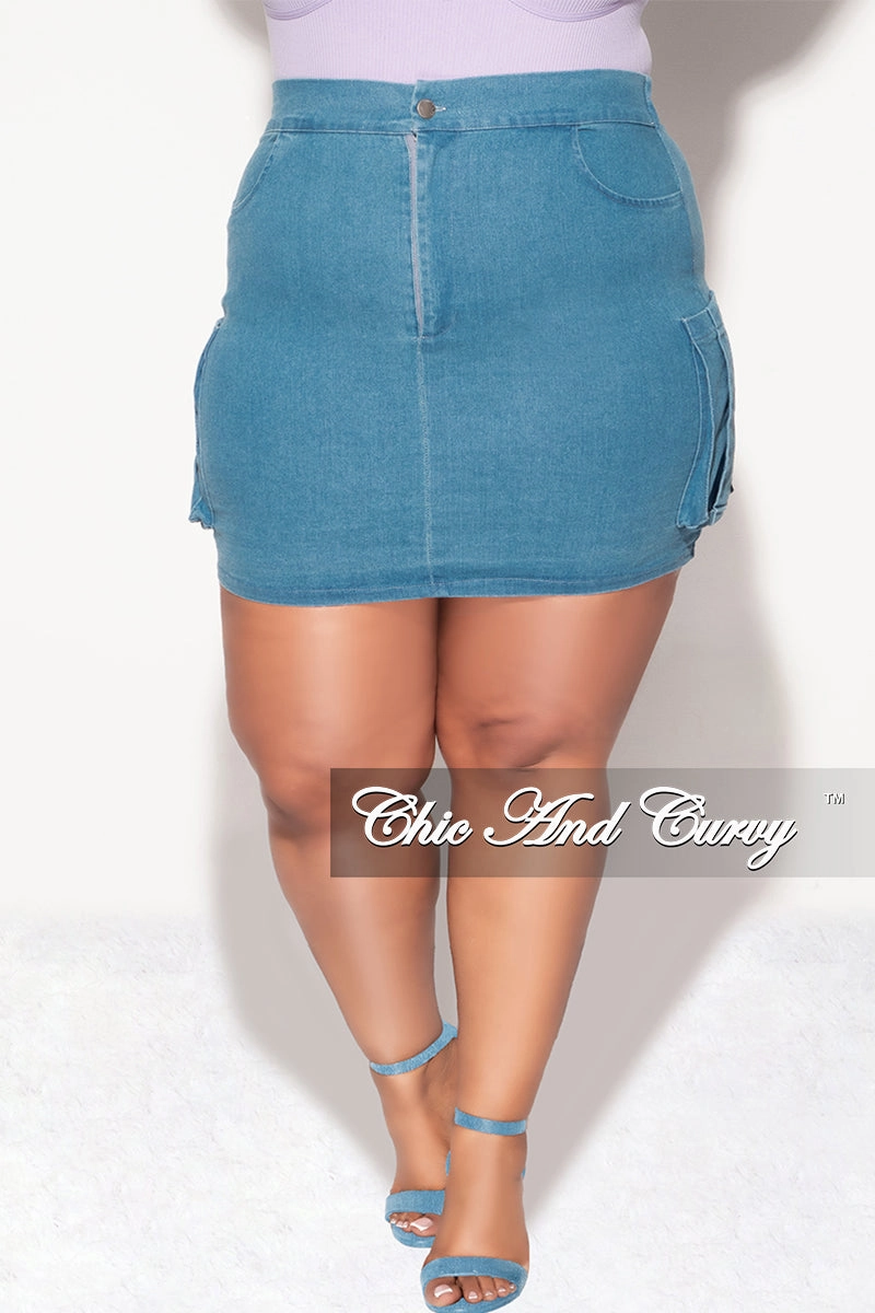 Urban Look Durable Stitching Final Sale Plus Size Denim Skirt