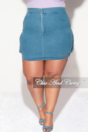 Urban Look Durable Stitching Final Sale Plus Size Denim Skirt
