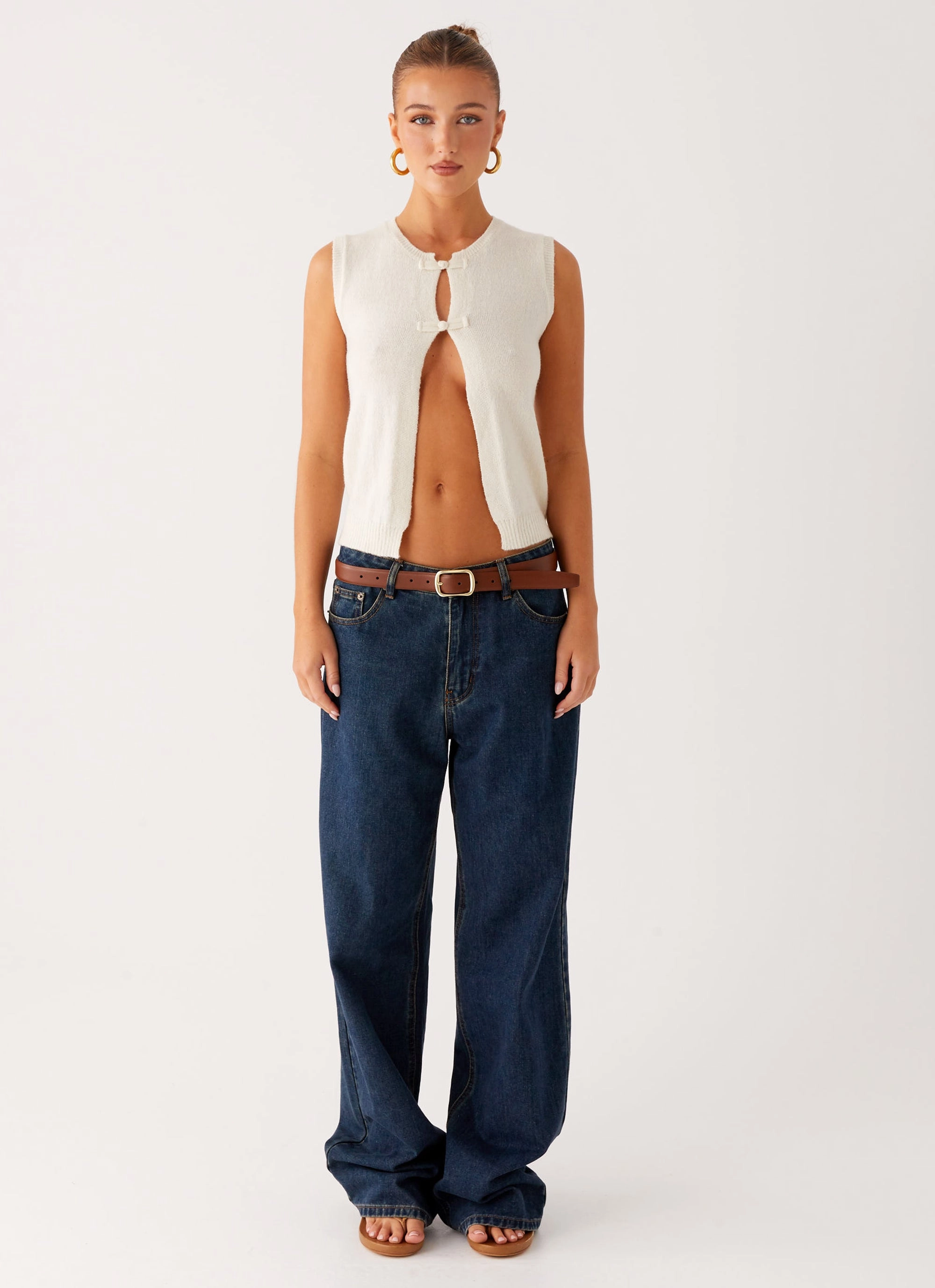 Reversible design Maali Knit Top - White