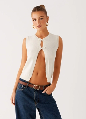 Maali Knit Top - White ConvertibleStyle