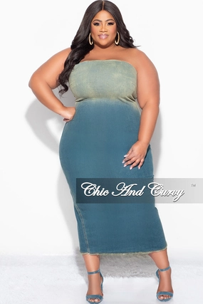 Final Sale Plus Size Dress in Washed Denim RegularFit