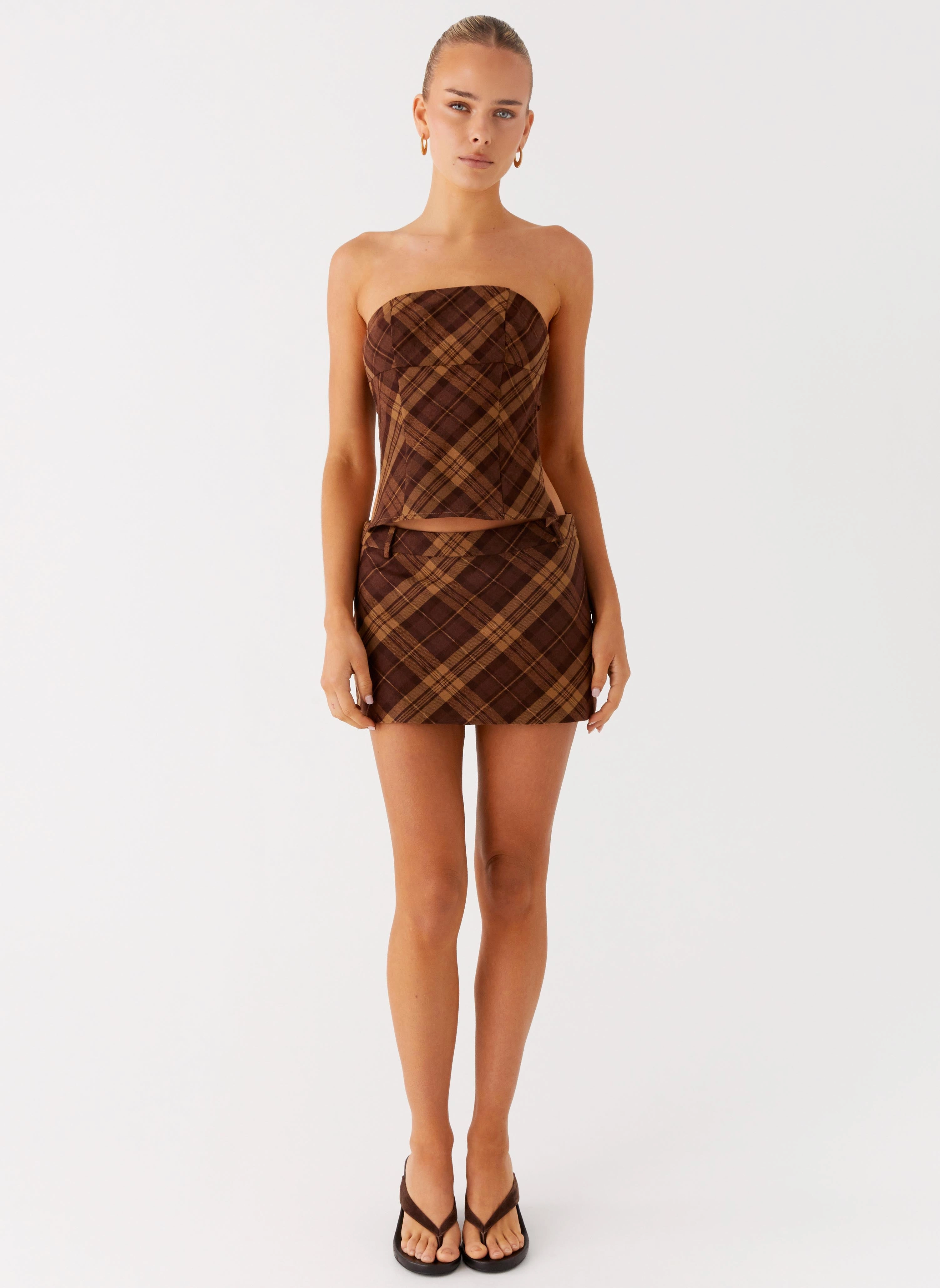 Sporty Design AllDay Comfort Kira Strapless Top - Plaid