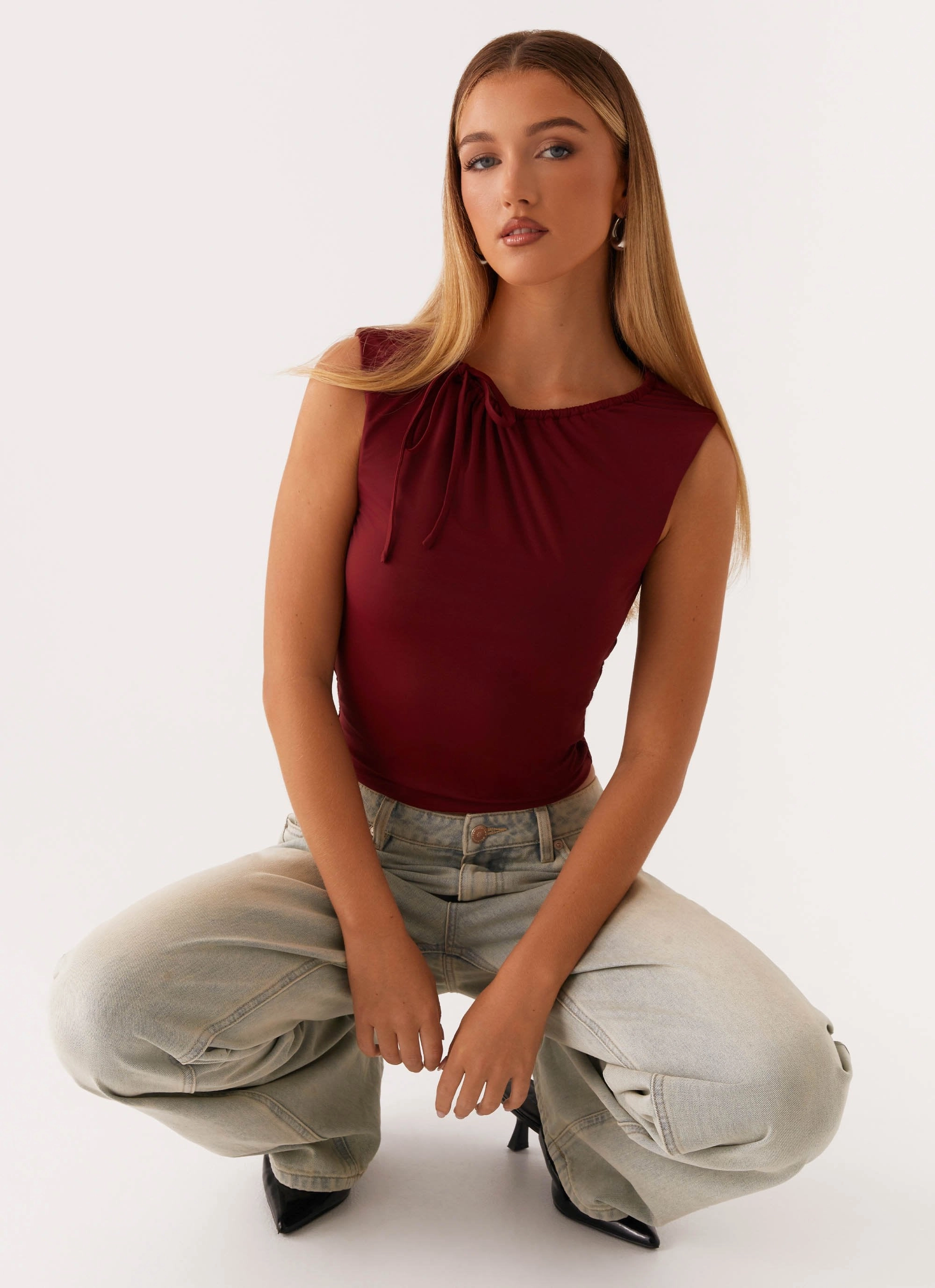 Darlee Tank Top - Mulberry EcoFriendlyDye Ventilated Panel Design