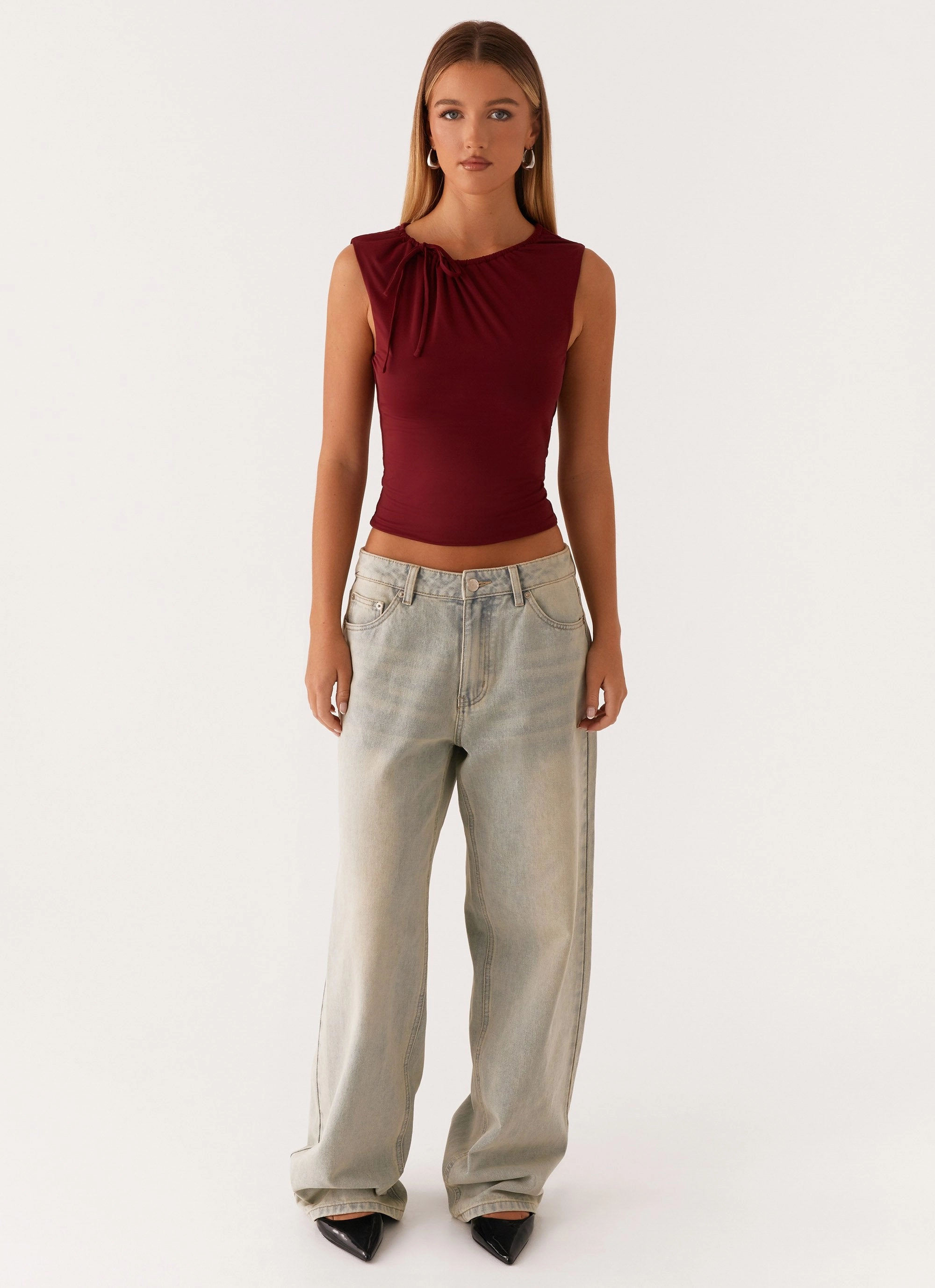 Darlee Tank Top - Mulberry Convertible Style