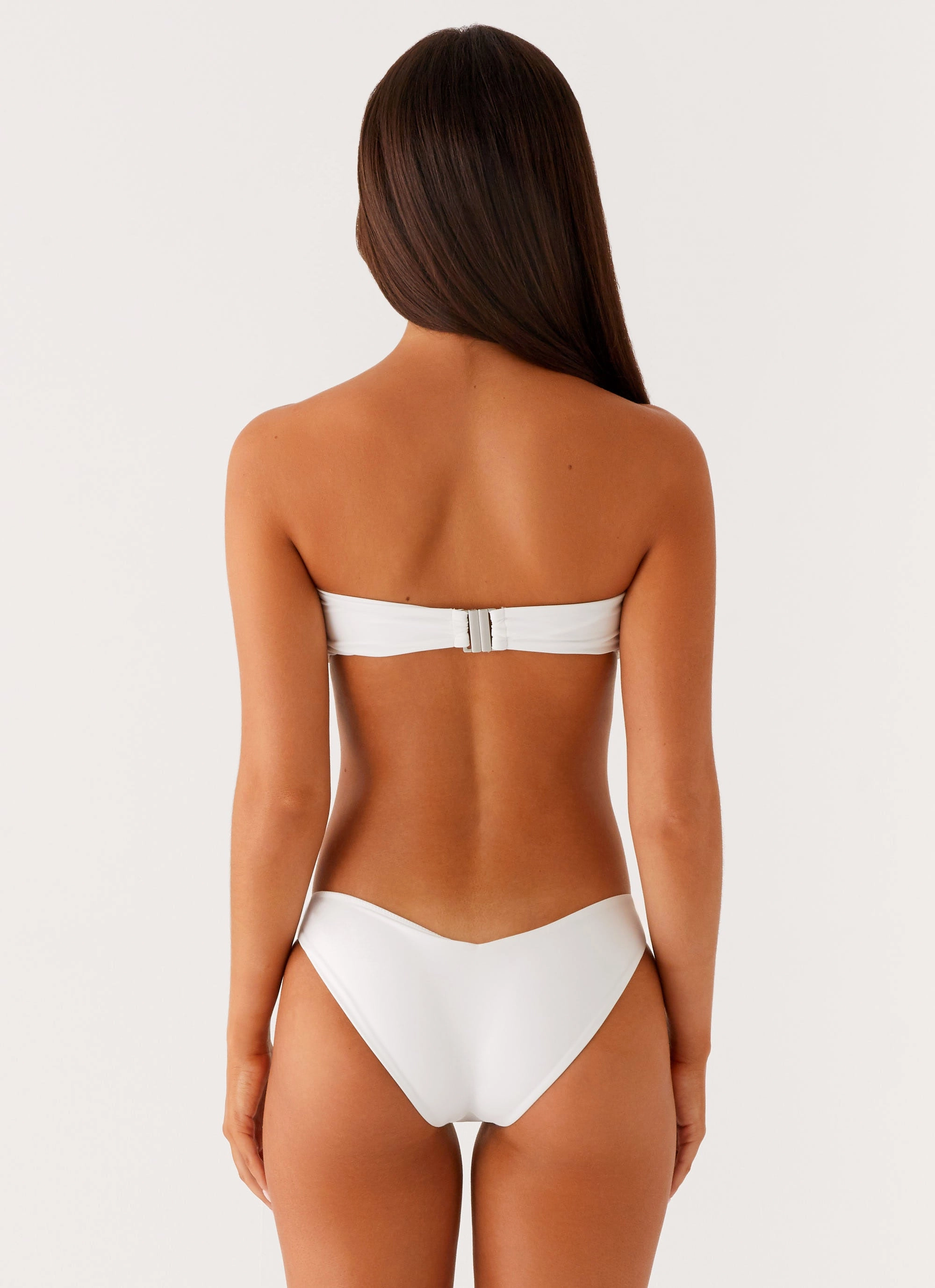 Delta Bandeau Bikini Top - White loop venue Gripper Waistband