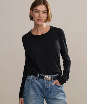 Long-Sleeve Slim Tee Ribbed Trims