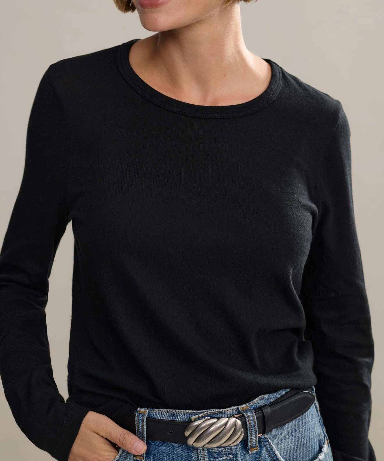 Biodegradable Fiber Blend Button Down Collar Style Long-Sleeve Slim Tee