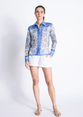 Sustainable Material Blend Bonded Seam Durability Antoniette Print Blouse