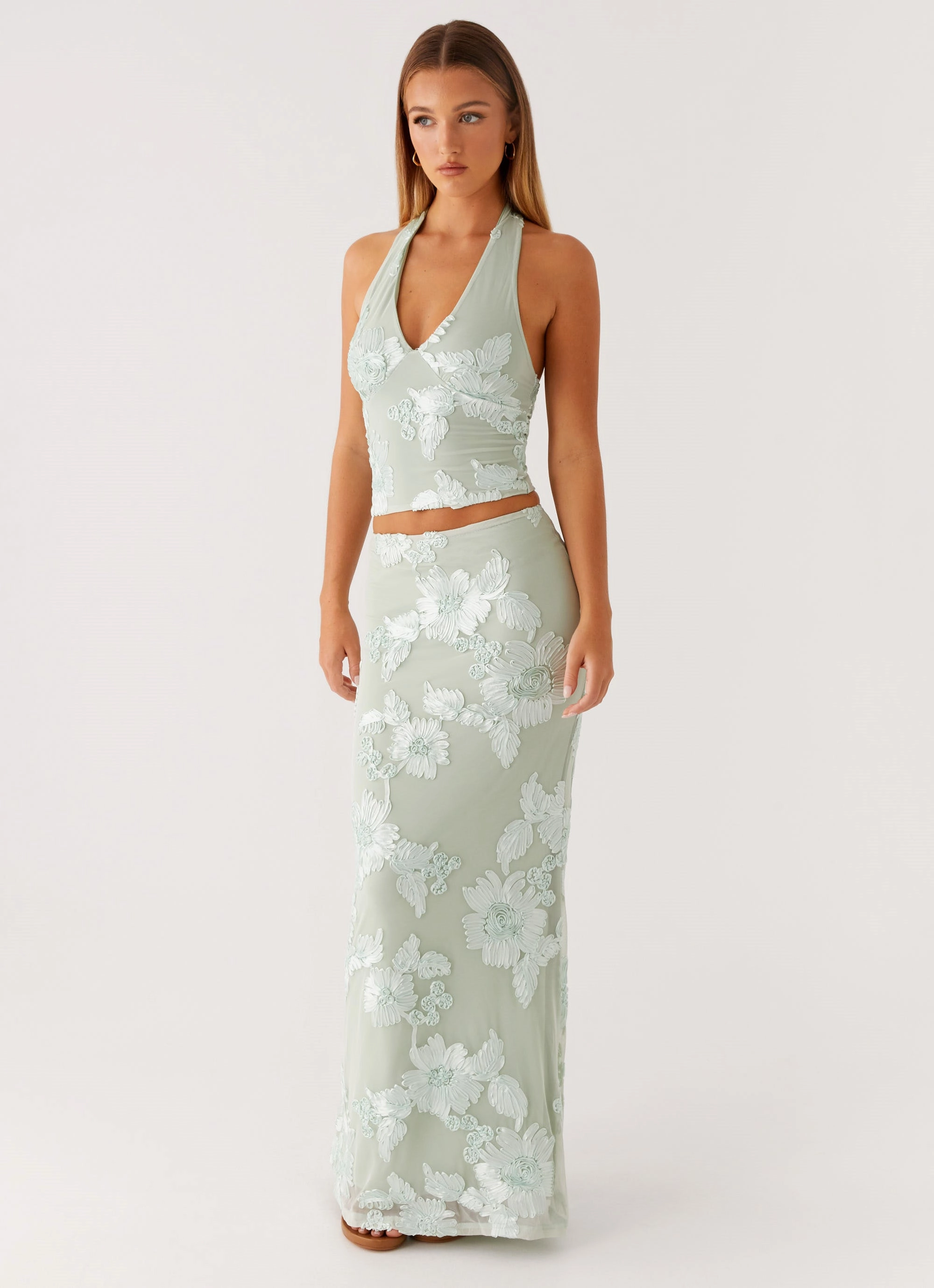 ZipClosure Radiate Halterneck Top - Sage