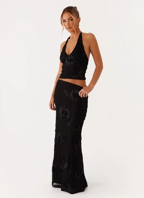 clean design Versatile Wear Radiate Maxi Skirt - Black