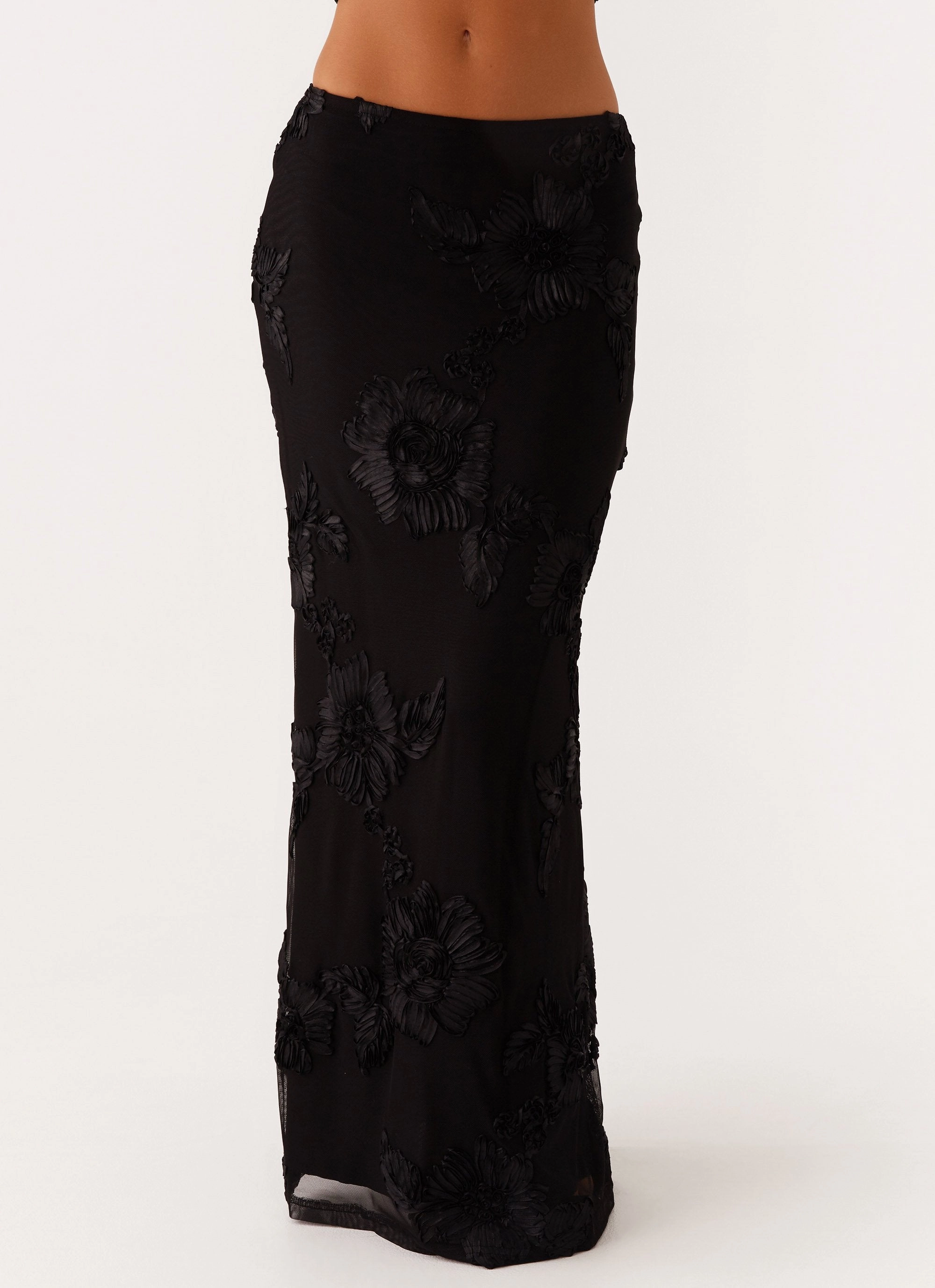 Quick Dry Wear Flattering Comfort Wear Radiate Maxi Skirt - Black
