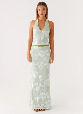 Streetwear vibe Radiate Maxi Skirt - Sage