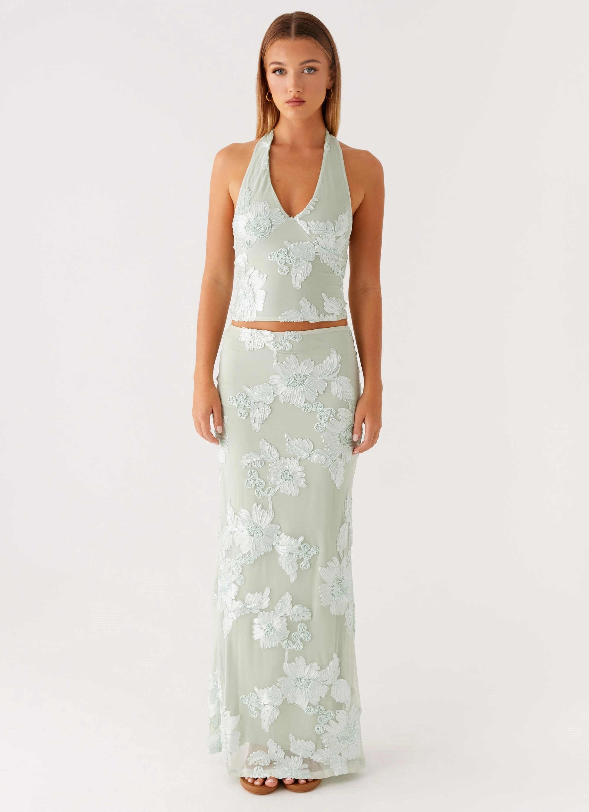 Streetwear vibe Radiate Maxi Skirt - Sage