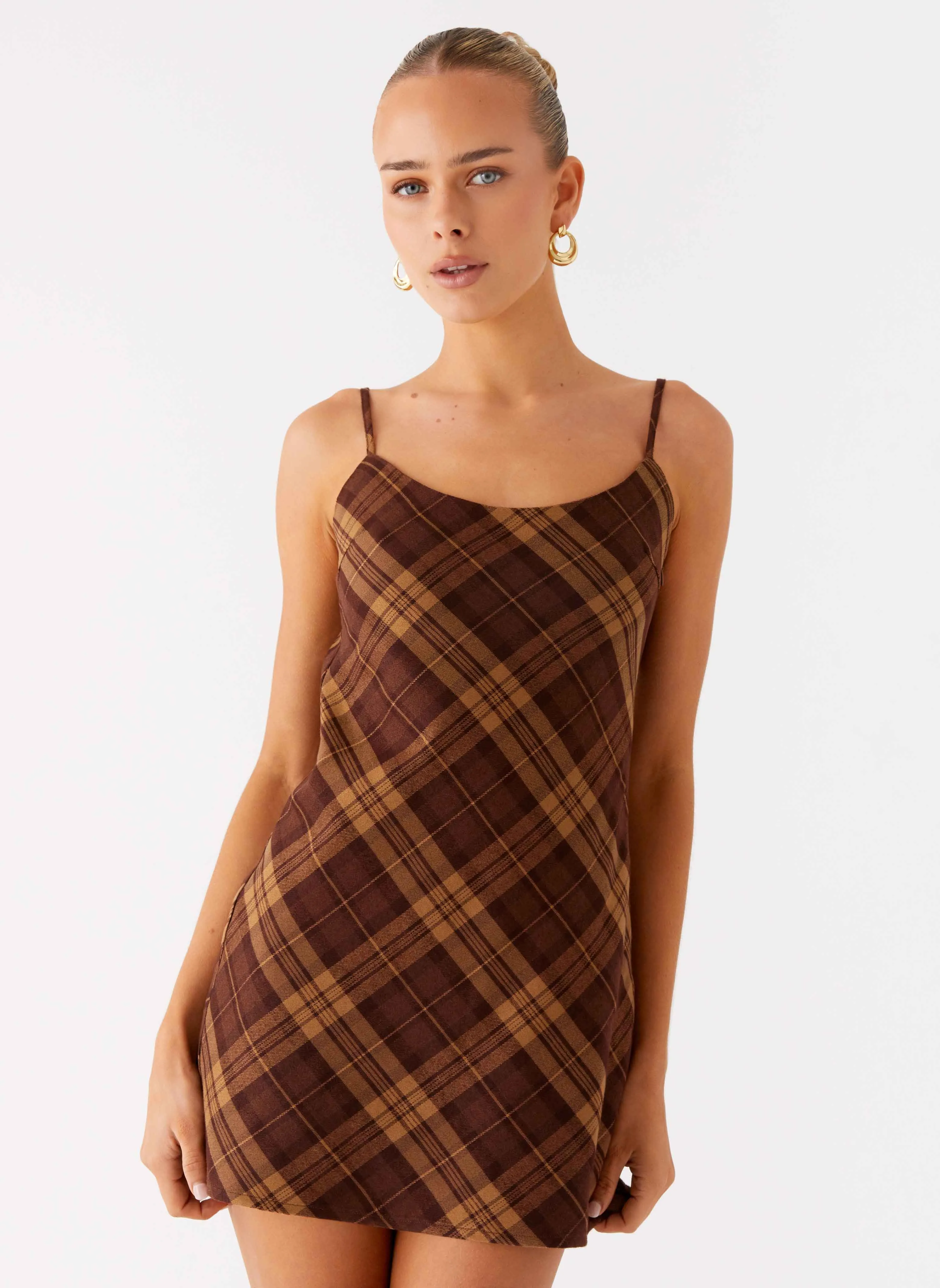 Bold Fashion Radio Star Mini Dress - Plaid