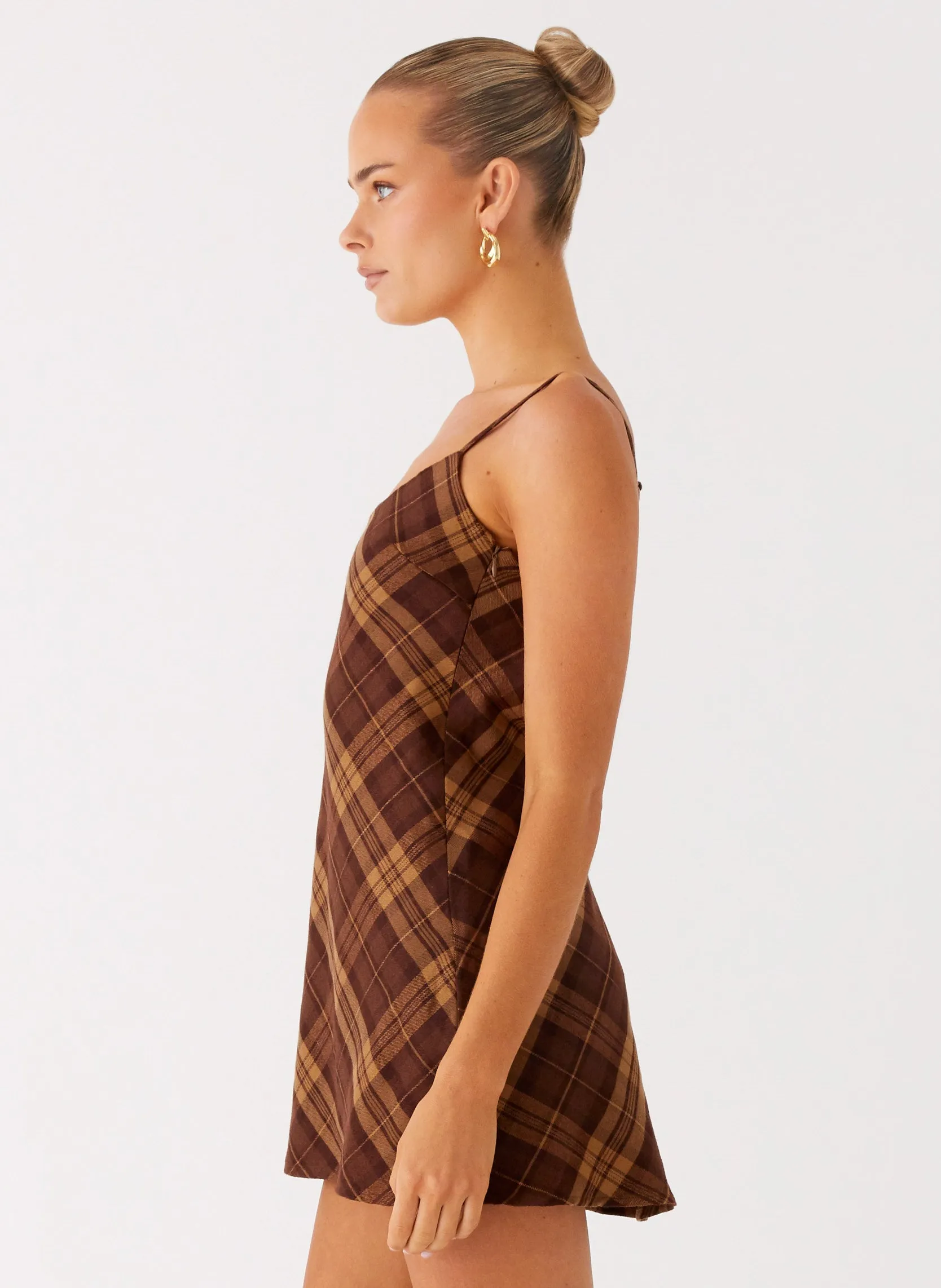 Chic Silhouette Comfortable texture Radio Star Mini Dress - Plaid