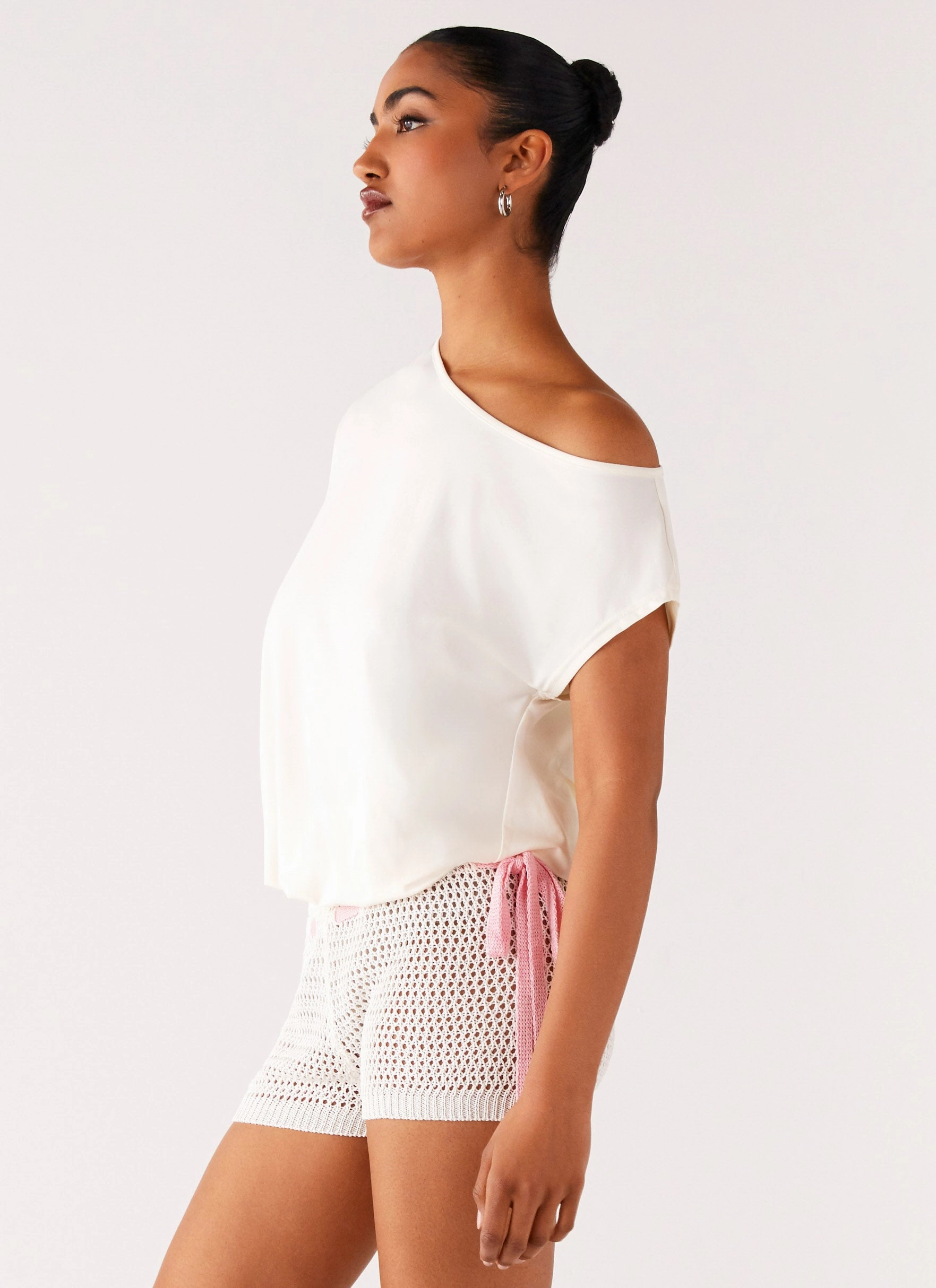 Raeni Off Shoulder Top - Ivory FlexFit Technology