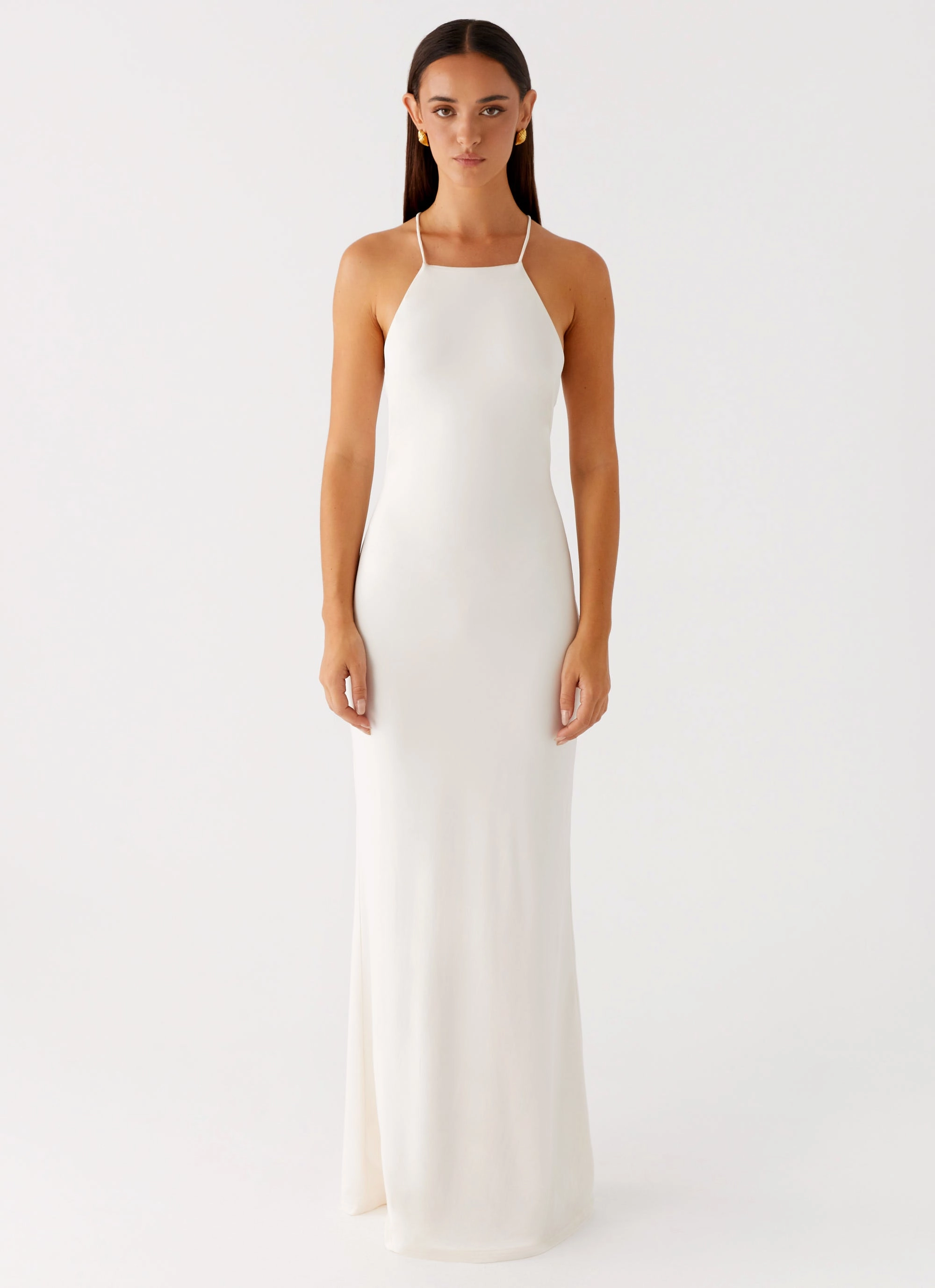 Raffa Pearl Maxi Dress - Ivory Romantic Style