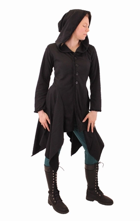 Layered Collar Design Double Stitched Seams Rag Coat