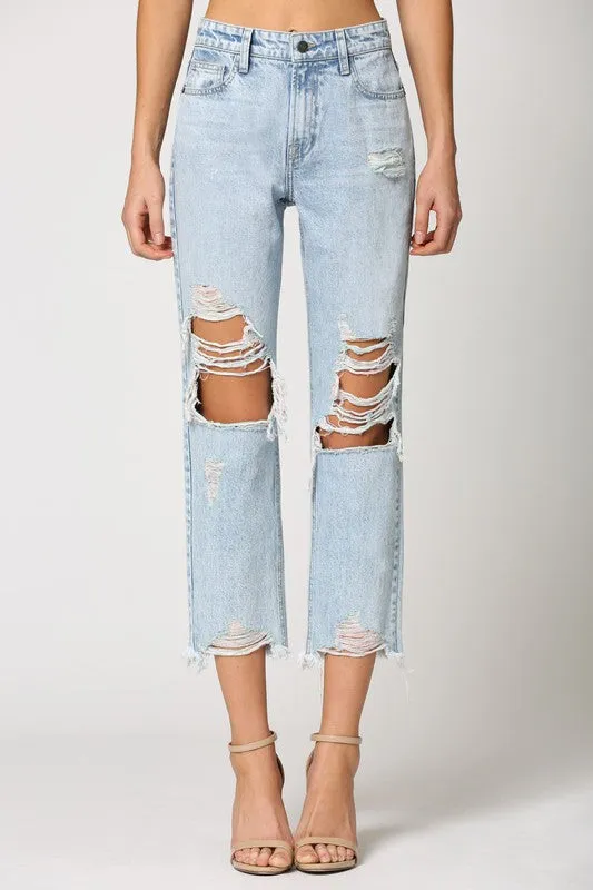 Rainbow Stitch High Rise Jeans