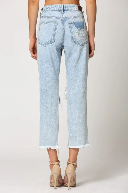 Rainbow Stitch High Rise Jeans